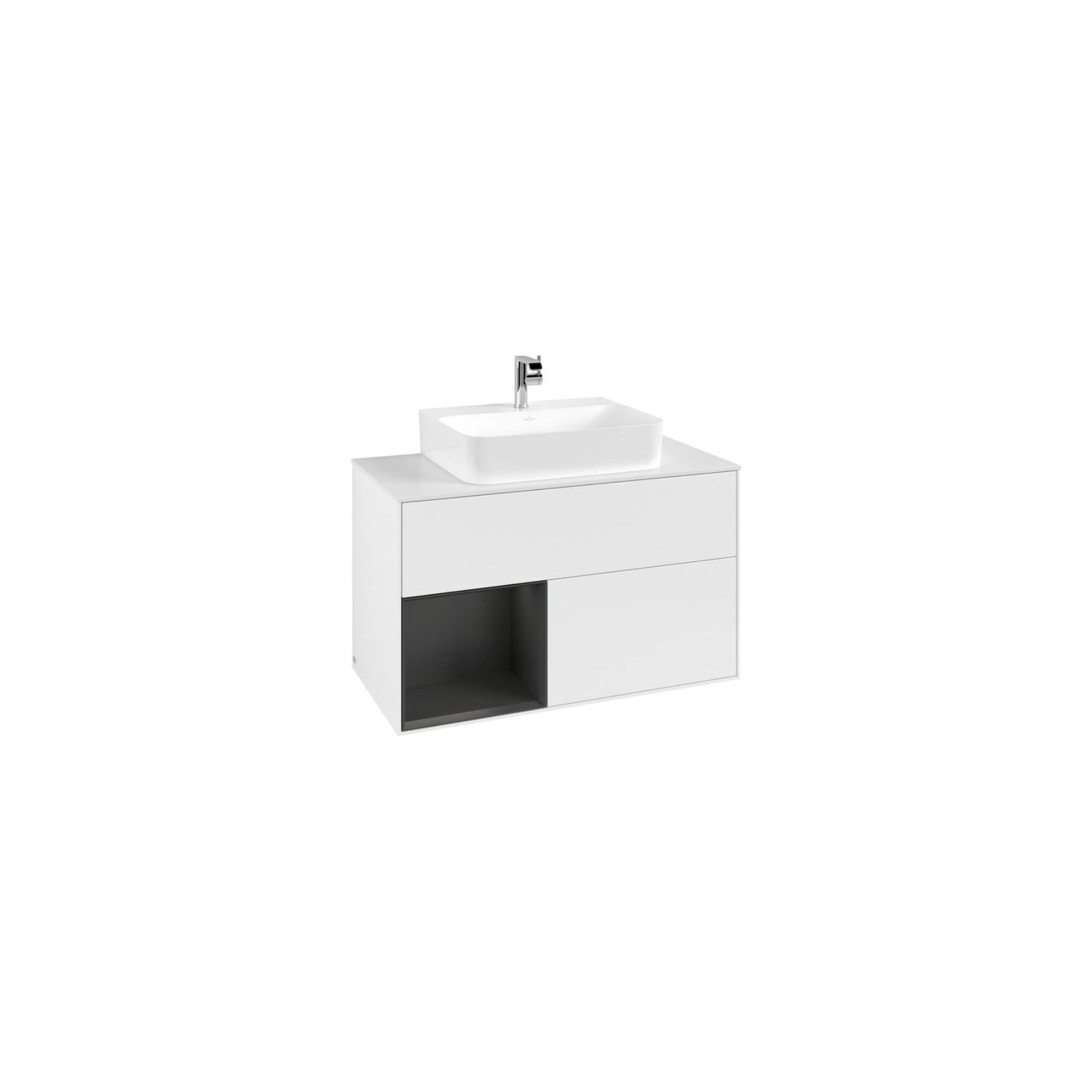 V&B Waschtischunterschrank Finion 100, Pl B M, Rg L Si Gr M Lac, Wh. M Lac ; Villeroy & Boch (F111HJMT)