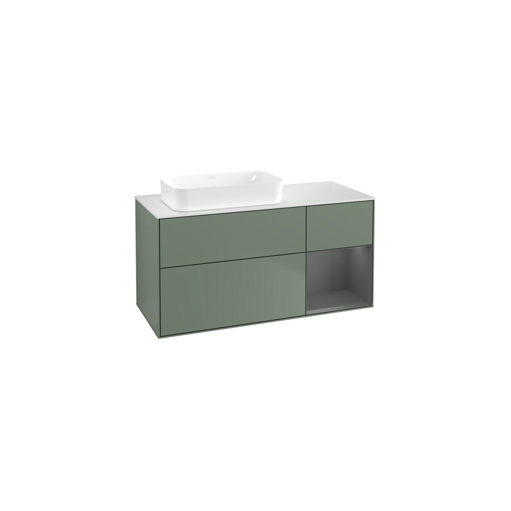 V&B Waschtischunterschrank Wandbeleuchtung Finion 120X60 Cm, Reg Re Anthrac. M, Oli. M Lac ; Villeroy & Boch (G691GKGM)