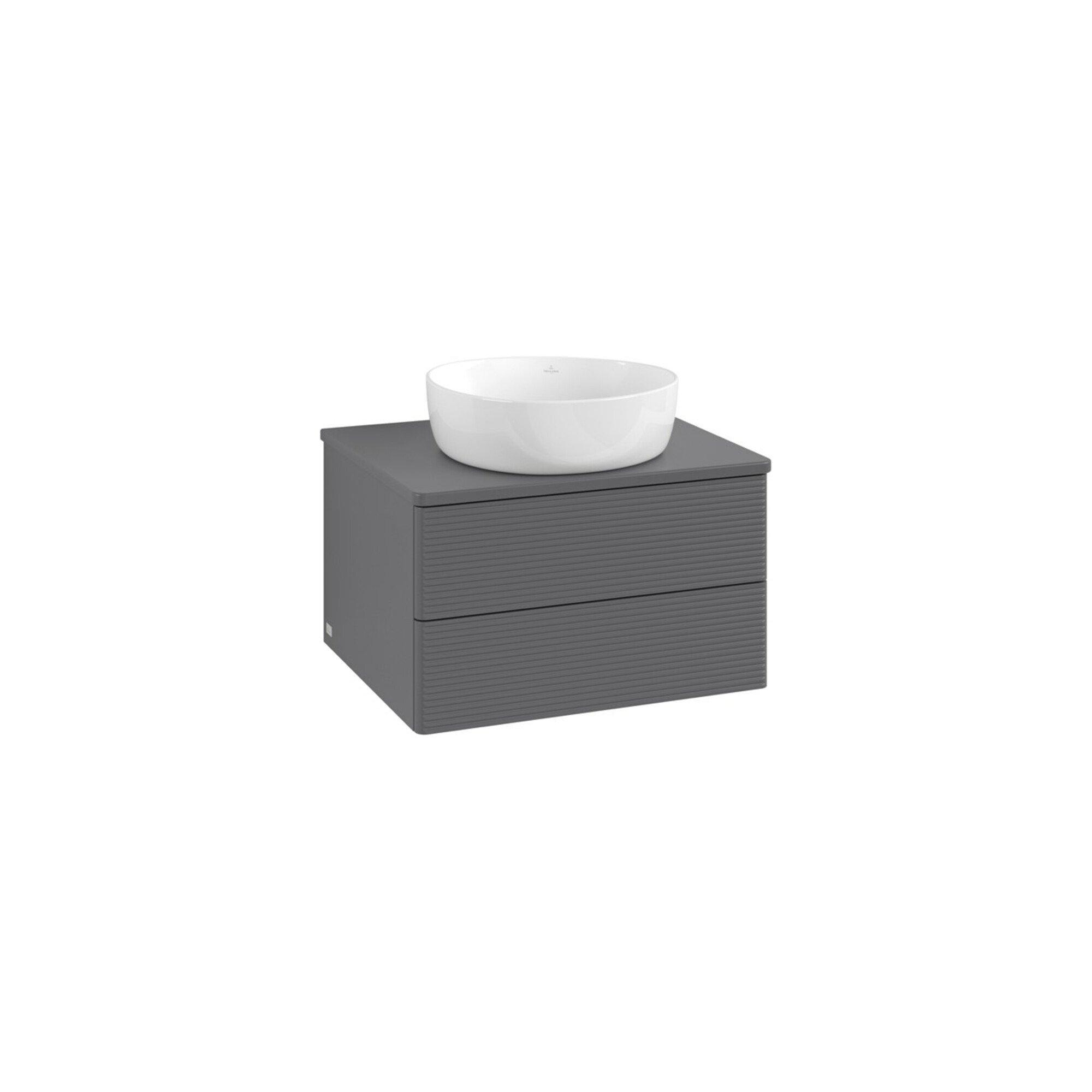 V&B Waschtischunterschrank Mit Frontstruktur Antao 60X36X50Cm, WBP Lac, Anthrac. M Lac ; Villeroy & Boch (K18110GK)