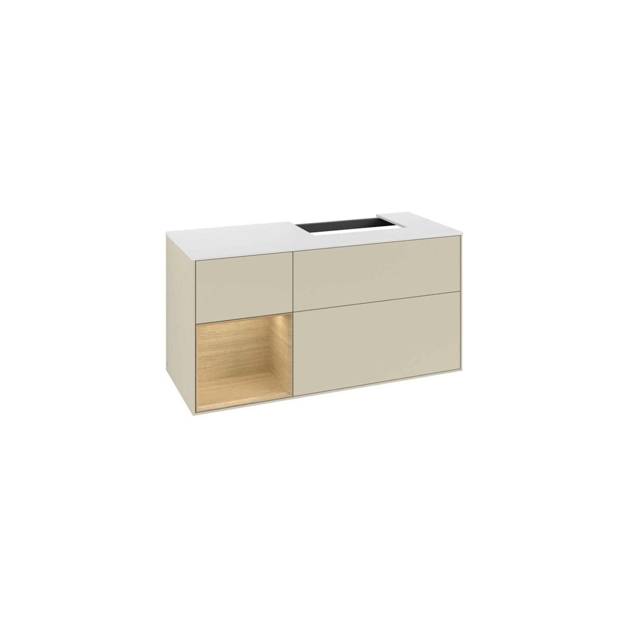 V&B Waschtischunterschrank Abdeckplatte Gl. Wh. M Finion 120Cm, Reg Li Oa Ven, Si Gr Matt Lacquer ; Villeroy & Boch (F141PCHJ)