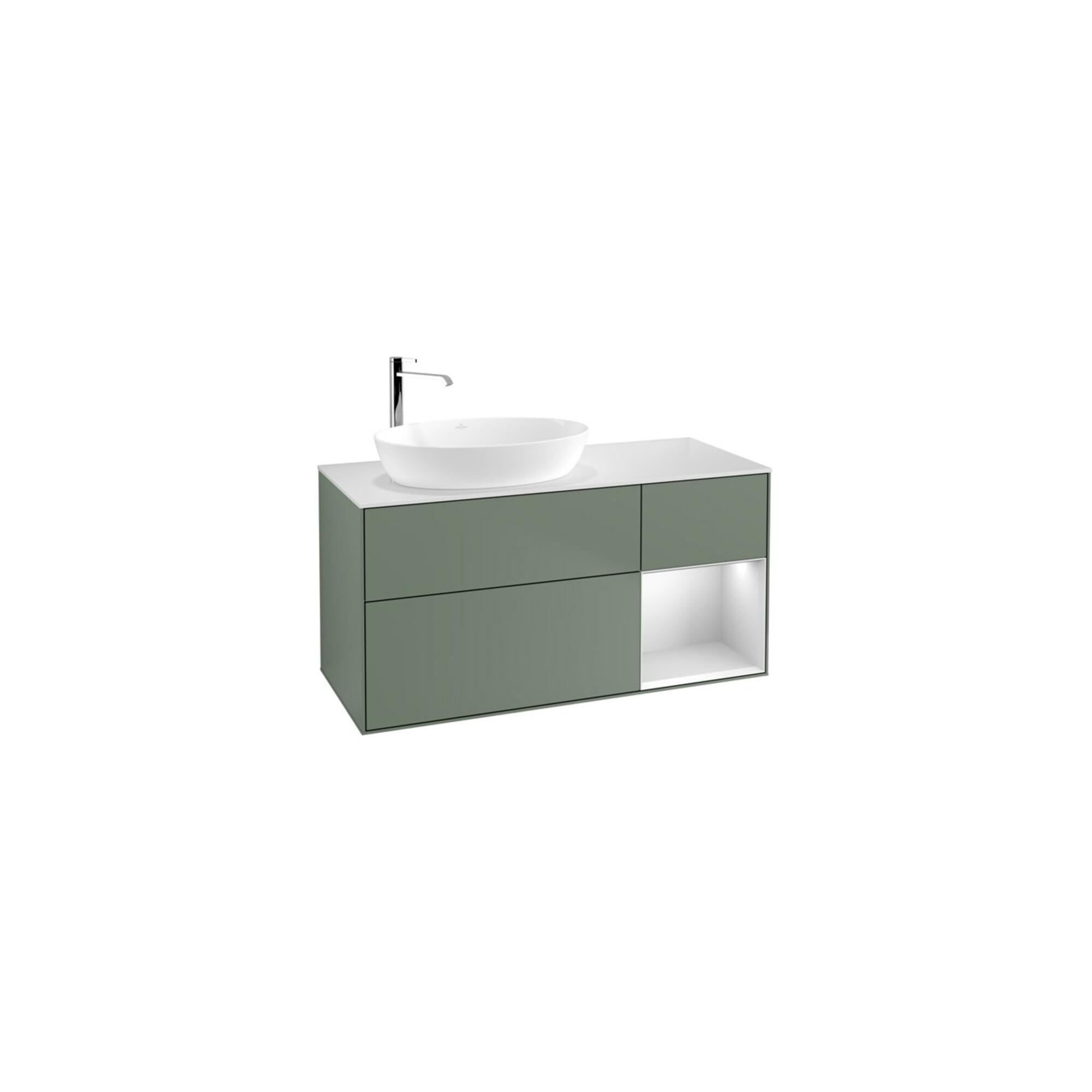V&B Waschtischunterschrank Finion 120Cm, Pl W M, Reg Wh. M Lac, Oli. M Lac ; Villeroy & Boch (F931MTGM)