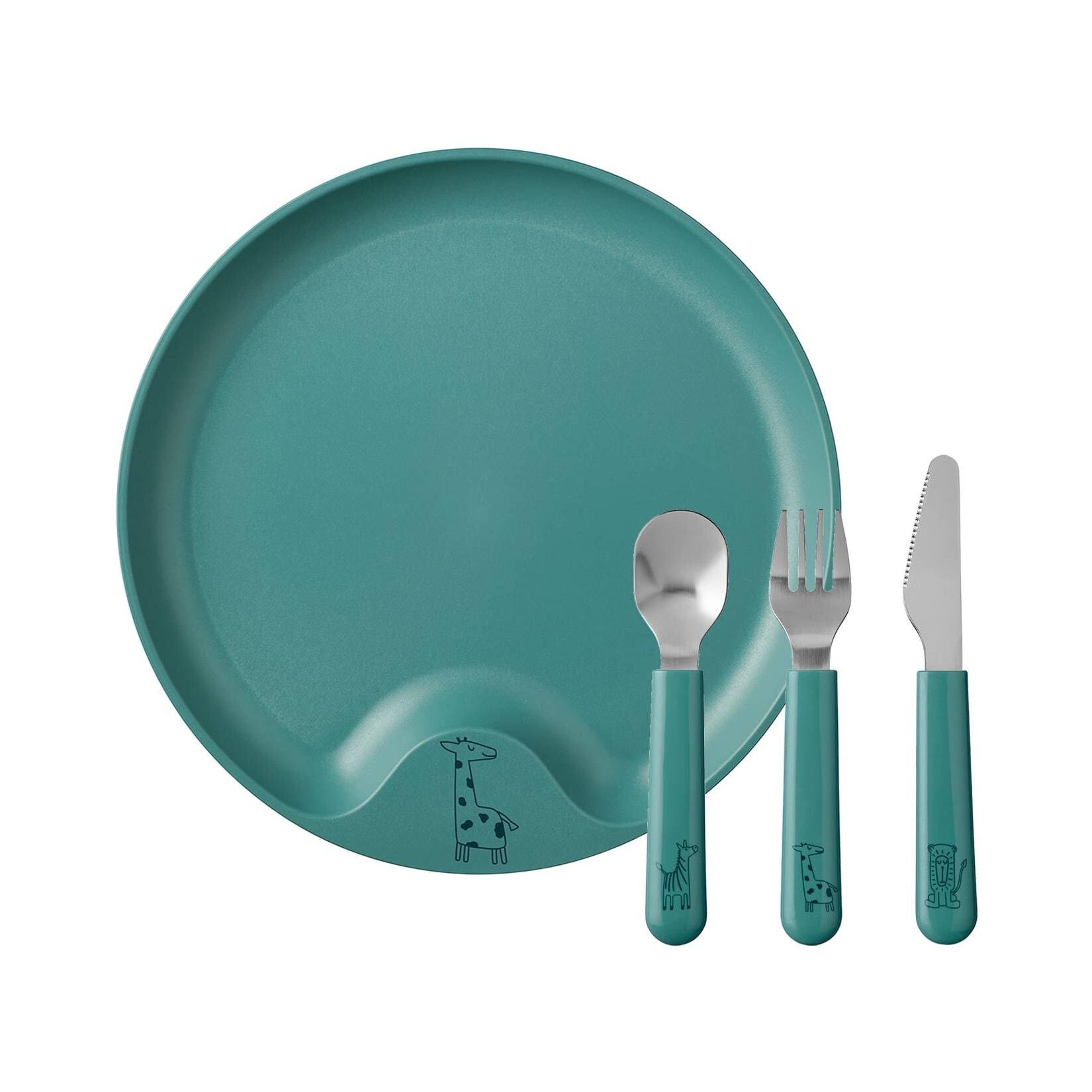 Mepal Kinderteller mit Besteck Mio ø 22 cm