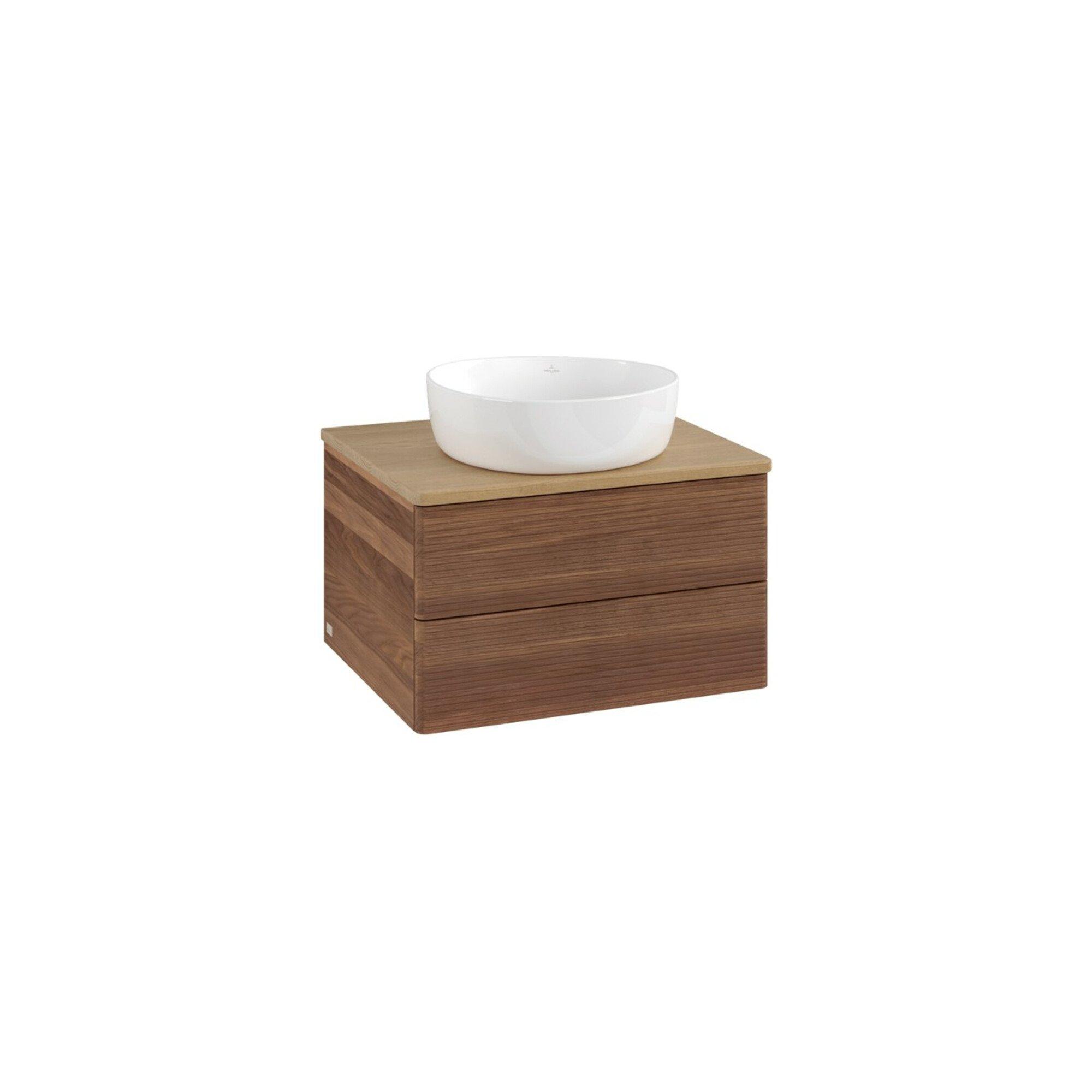 V&B Waschtischunterschrank Mit Frontstruktur -Beleuchtung Antao 60X36X50Cm, Wbp-Farbe Hon. Oa, W. Walnut ; Villeroy & Boch (L18111HM)