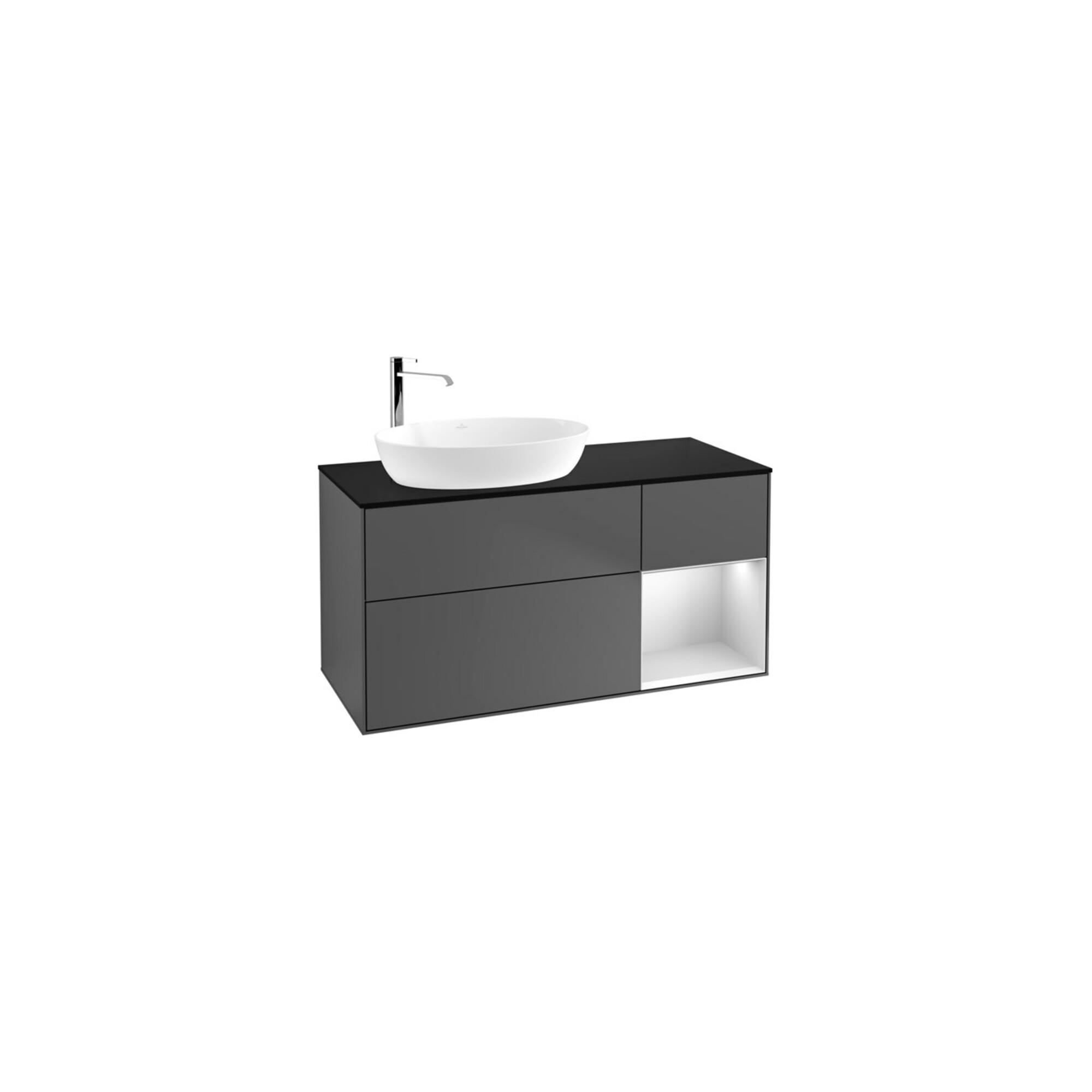 V&B Waschtischunterschrank Finion 120Cm, Pl B M, Reg Wh. M Lac, Anthrac. M ; Villeroy & Boch (F932MTGK)