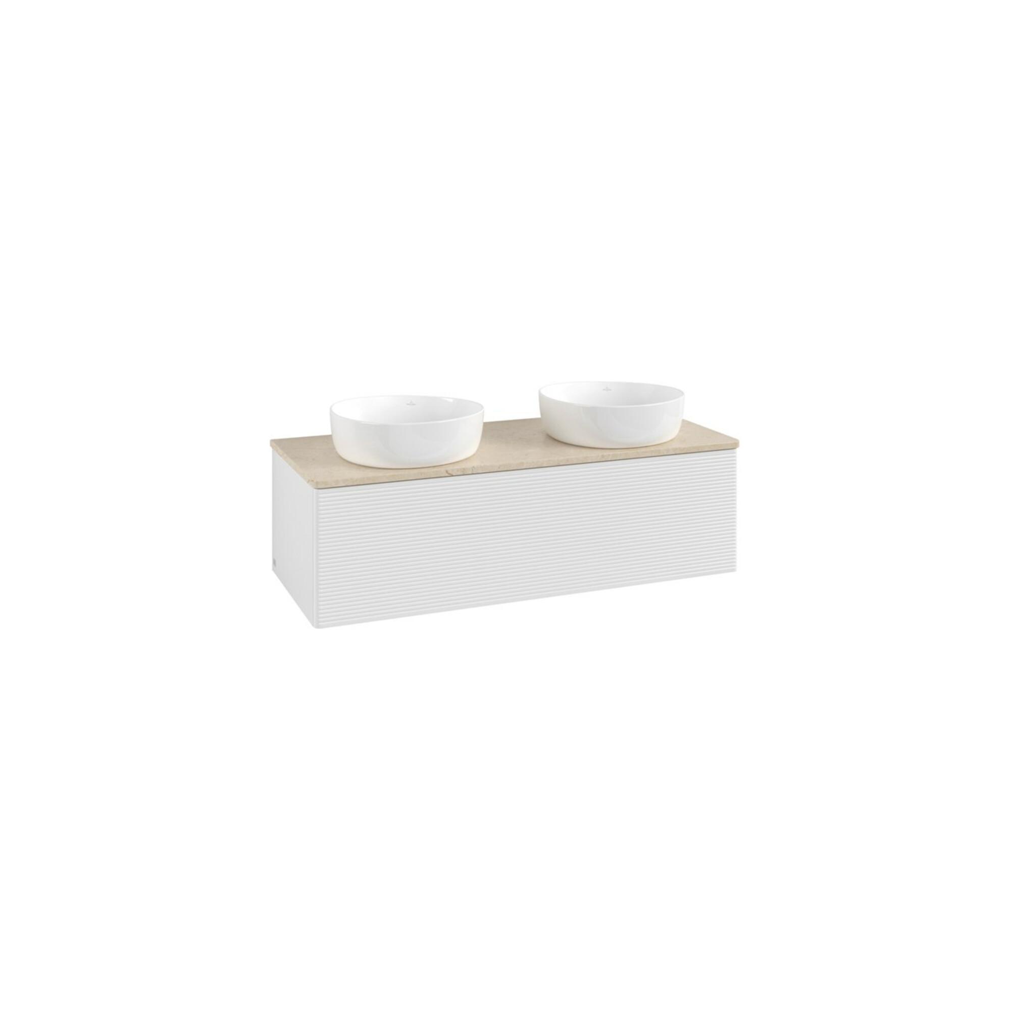 V&B Waschtischunterschrank Mit Frontstruktur, Mit Beleuchtung Antao 120X36X50Cm, Wbp Botti., Glo Wh. Lac ; Villeroy & Boch (L35113GF)