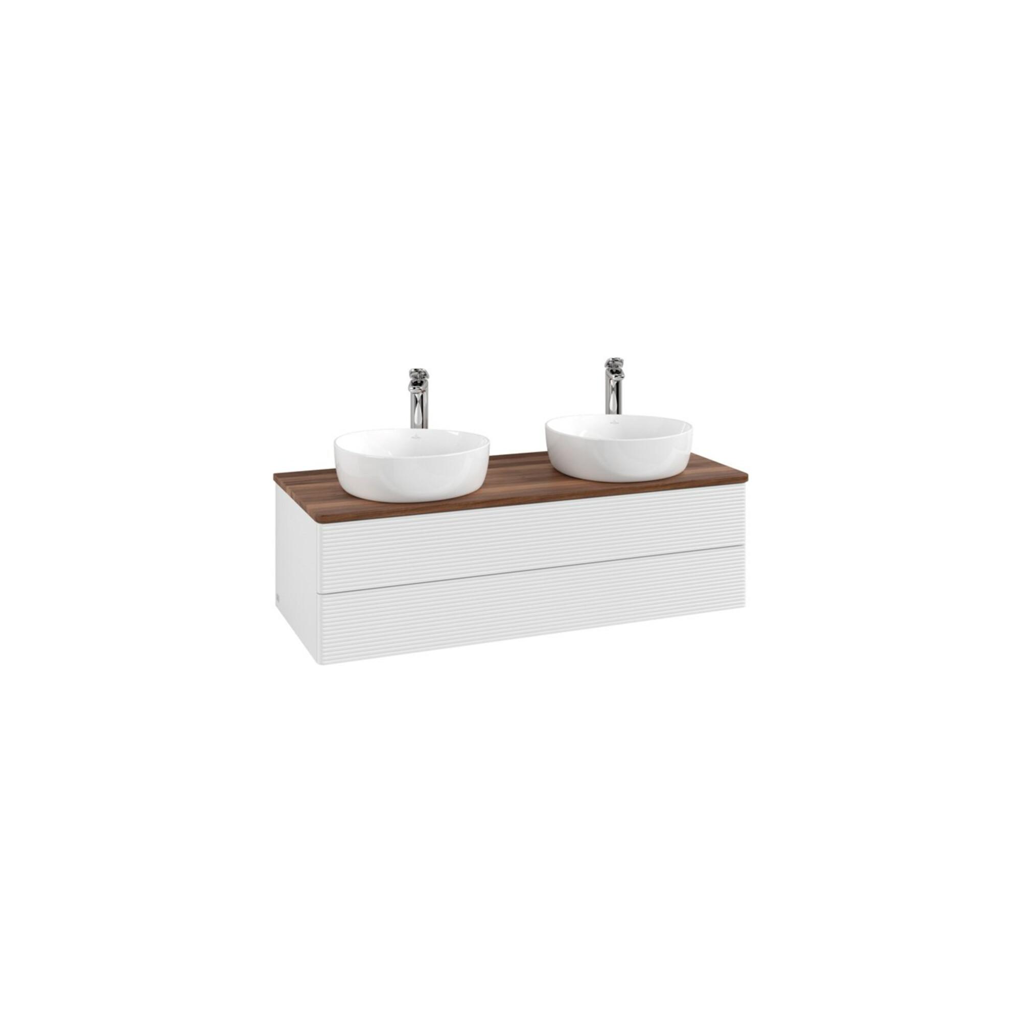 V&B Waschtischunterschrank Mit Frontstruktur, Mit Beleuchtung Antao 120X36X50Cm, Hl, Wbp W. Wal, Glo Wh. Lac ; Villeroy & Boch (L24152GF)