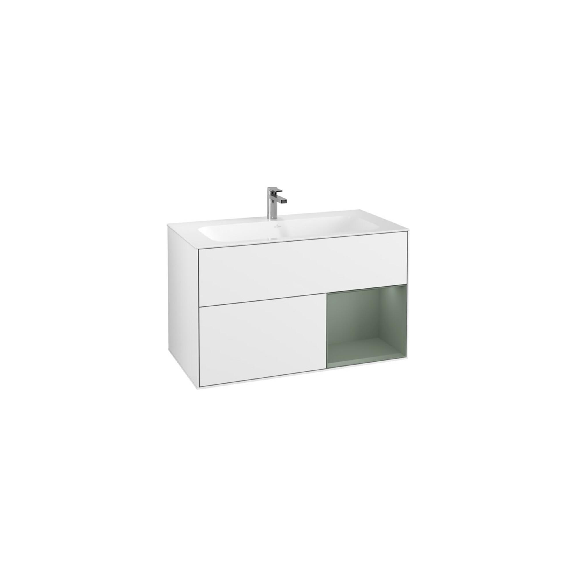 V&B Waschtischunterschrank Finion Reg Re Oli. M Lac, Glossy White Lacquer ; Villeroy & Boch (F040GMGF)