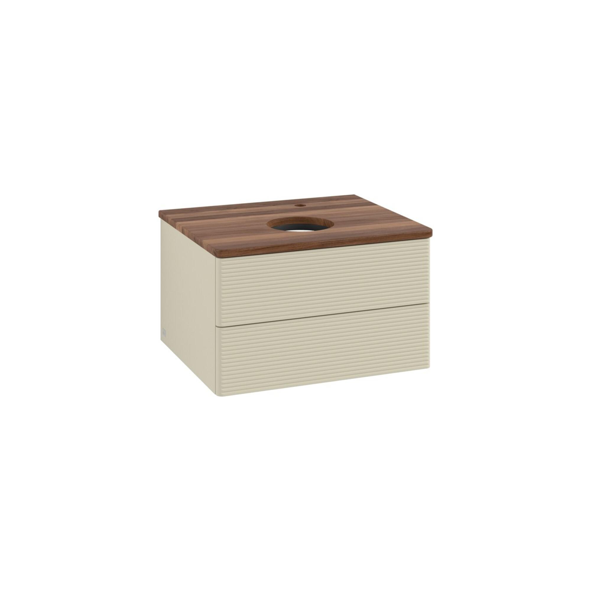 V&B Waschtischunterschrank Mit Frontstruktur -Beleuchtung Antao 60X36X50Cm, Hl, Wbp W. Wal, Si Gr M Lac ; Villeroy & Boch (L18152HJ)