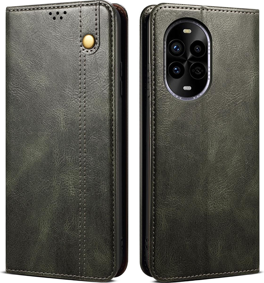 Custodia Per Huawei Nova 13 Pro In Pelle Flip Case Portafoglio Con Funzione Stand Verde