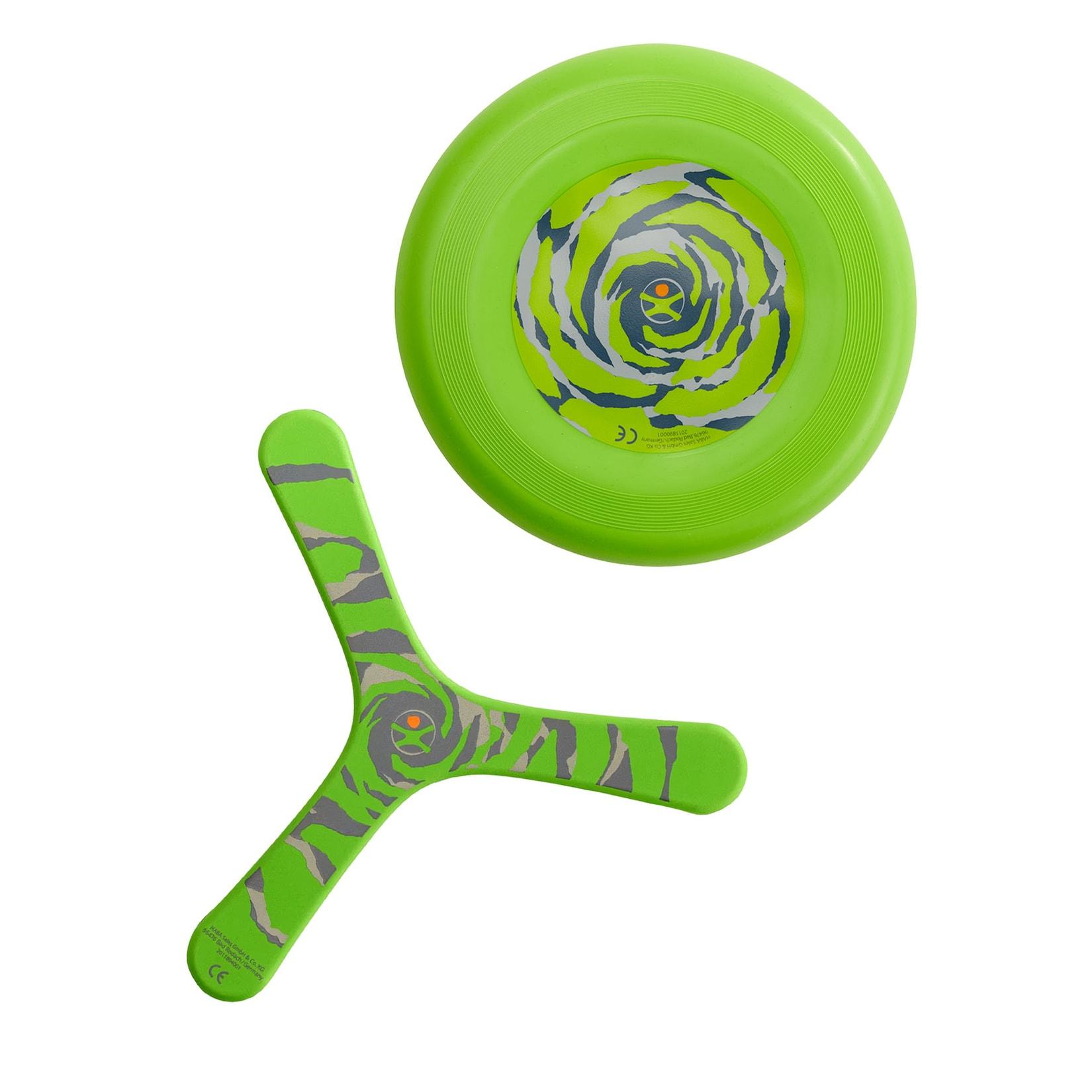 HABA Unisex Outdoor-Spielzeug Frisbee & Boomerang Bundle 2er Pack