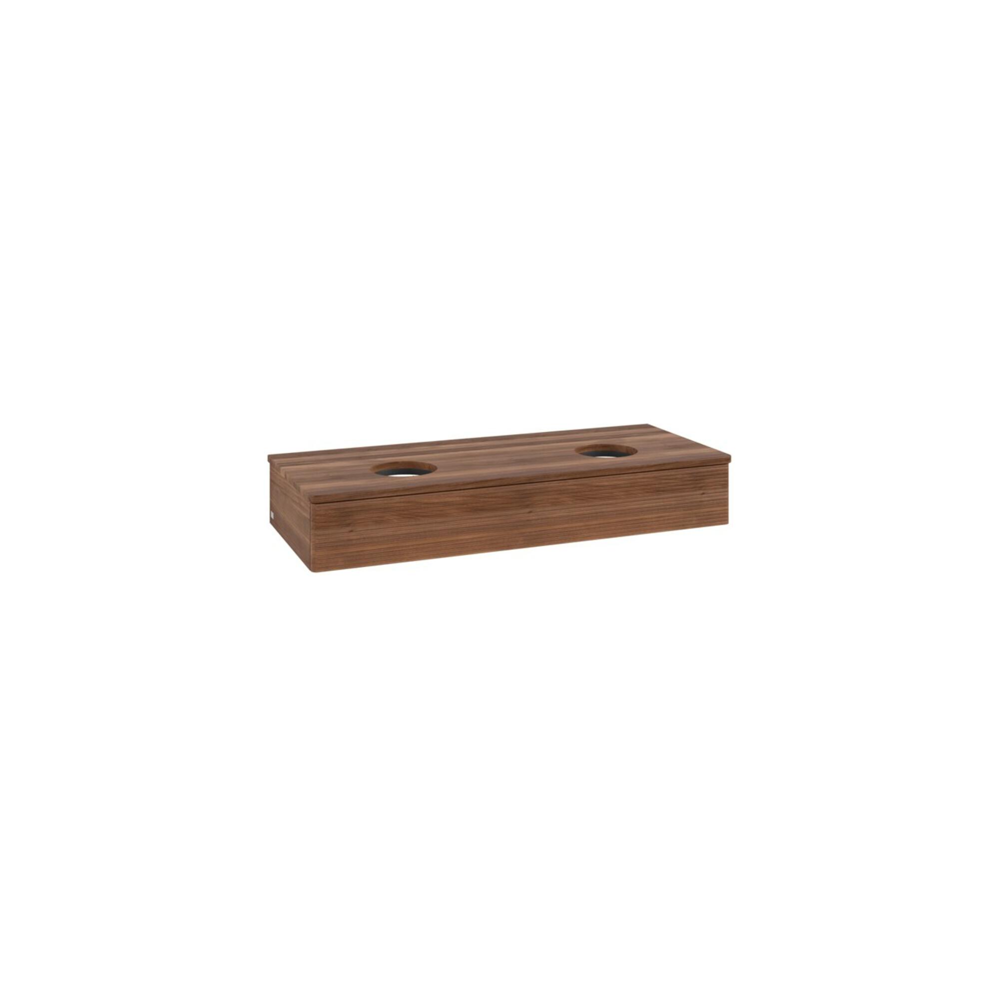 V&B Waschtischunterschrank Mit Frontstruktur, Mit Beleuchtung Antao 120X19X50Cm, Wbp-Farbe W. Wal, W. Walnut ; Villeroy & Boch (L13112HM)