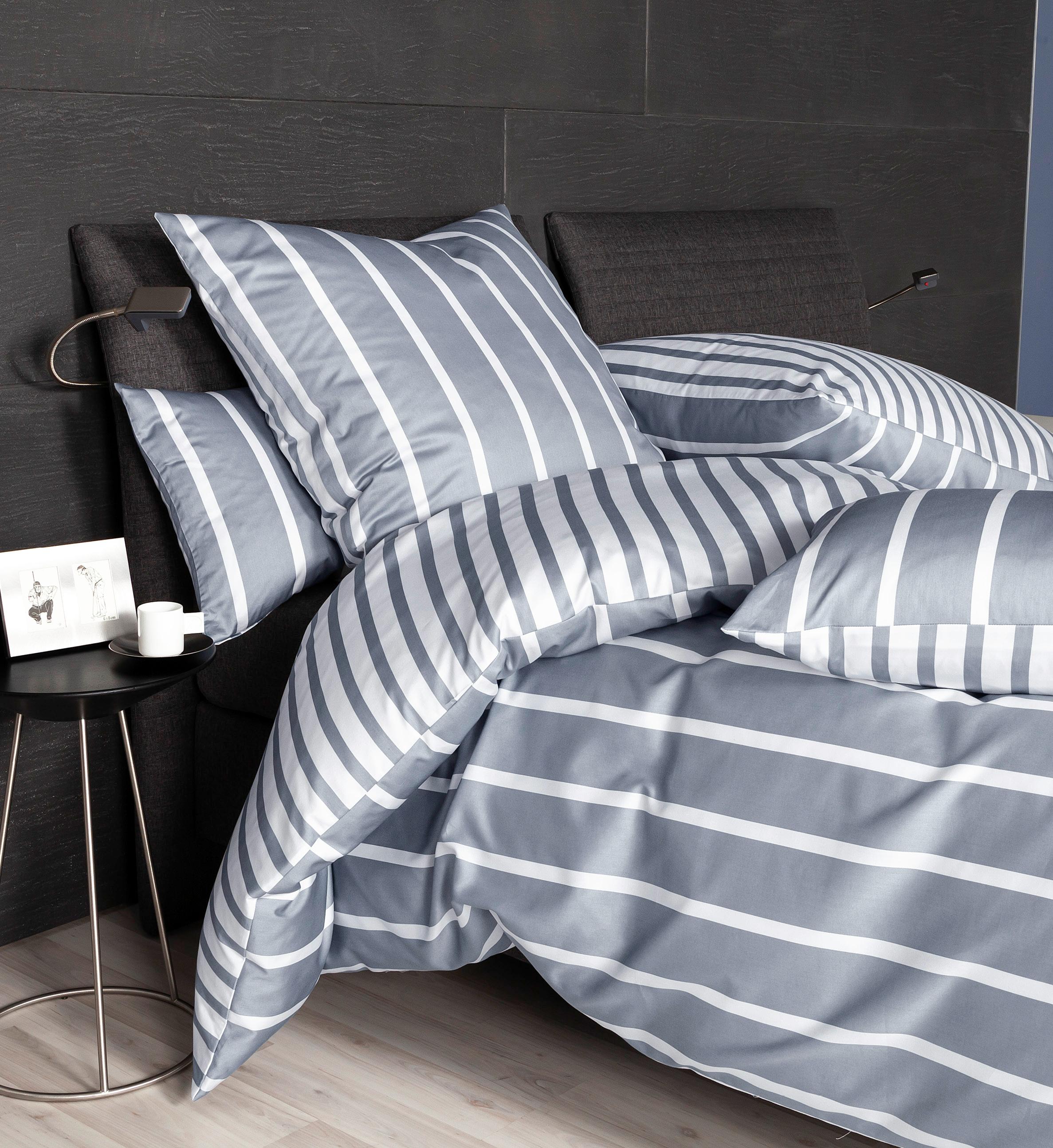 WendebettwäSche Janine "Interlock-Jersey59028 3", Grau (Platin), B/L: 135Cm X 200Cm, 1 Stk., 1 Stk., Interlock-Jersey, B/L: 80Cm X 80Cm, Interlock-Jersey, Obermaterial: 100% Baumwolle, BettwäSche, WendebettwäSche, Mit Reissverschluss