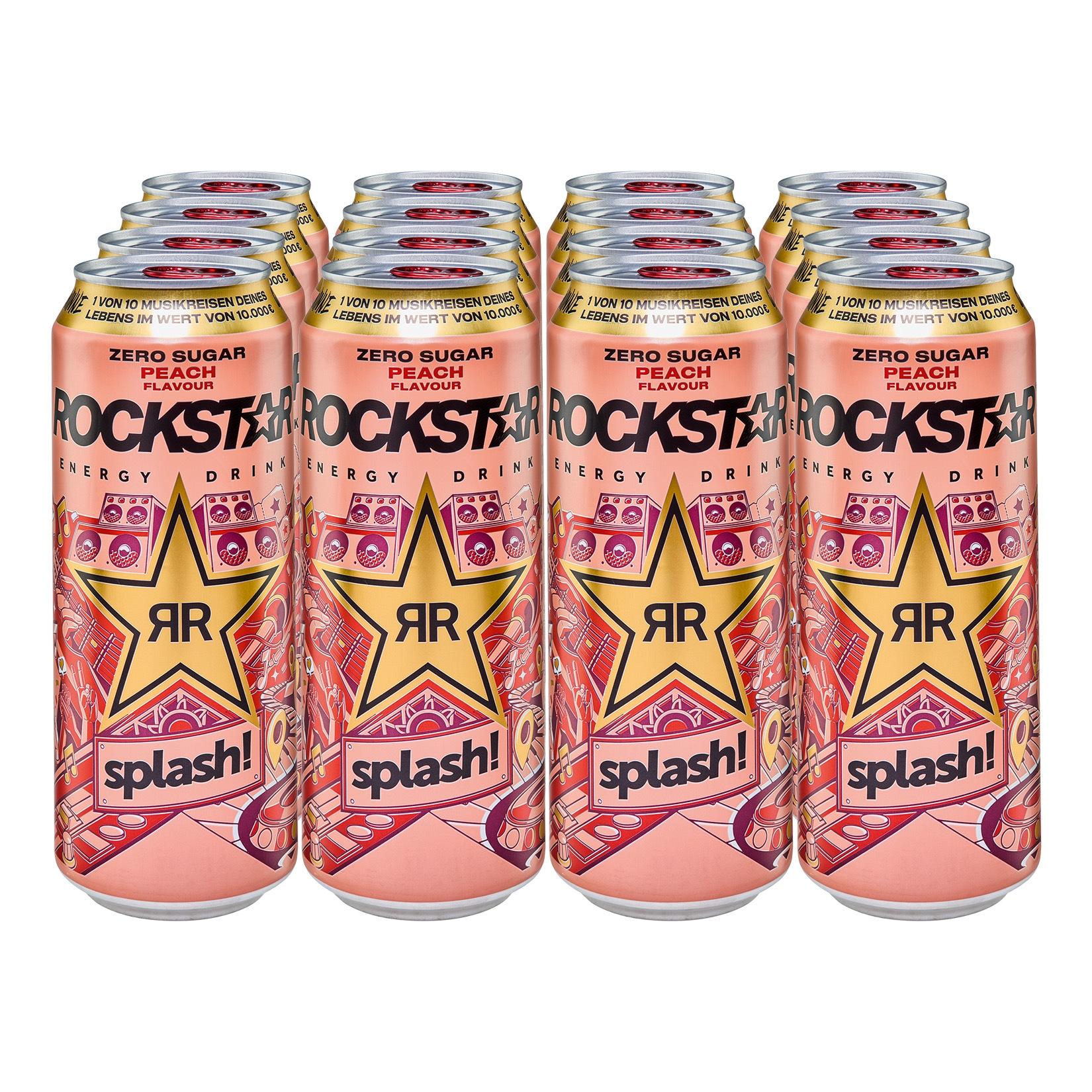 Rockstar Games Rockstar Energy Drink Zero Peach 0,5 Liter, 12er Pack