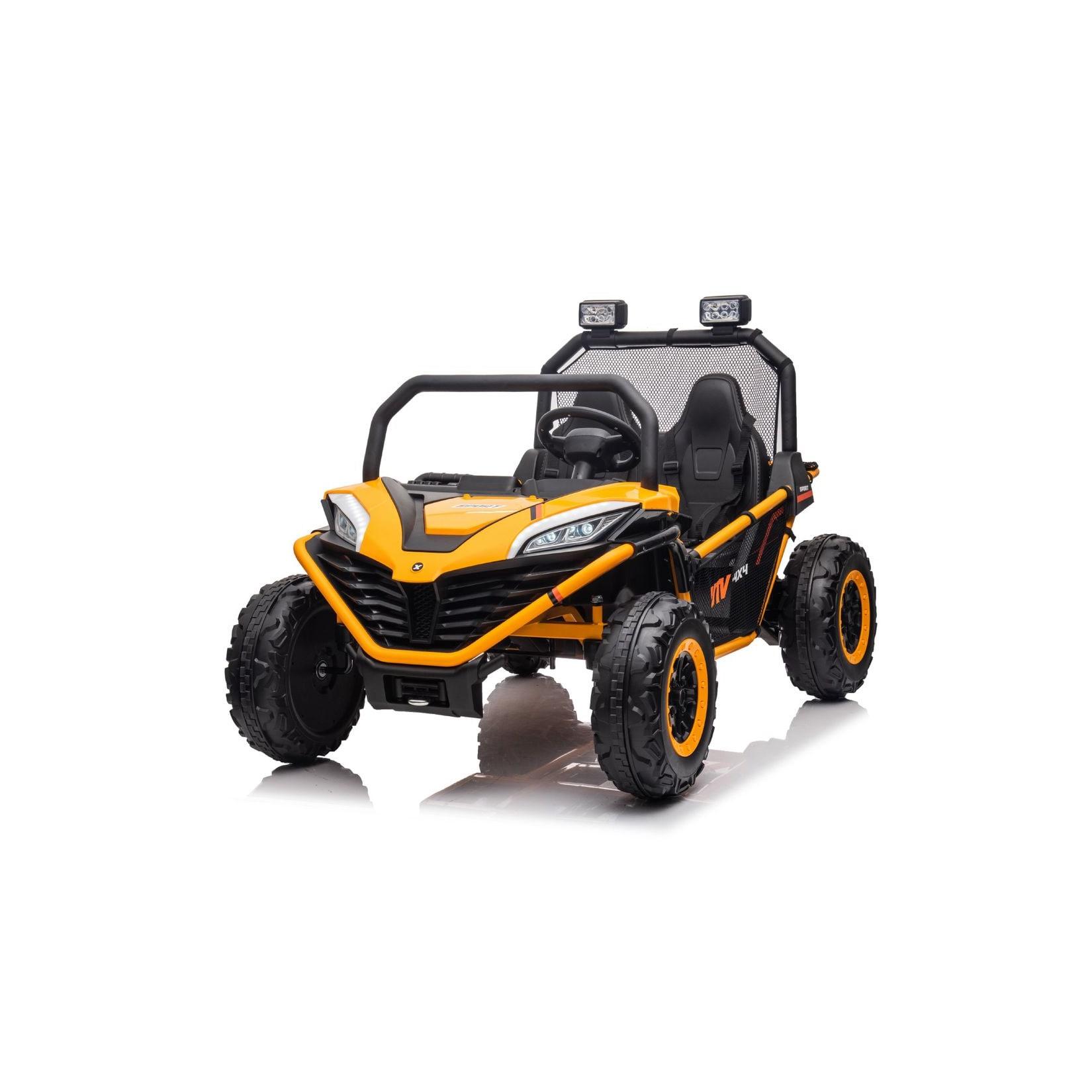 Chipolino Kinder Elektrofahrzeug Explorer Doppelsitzer Offroad LED Hupe MP3 USB gelb