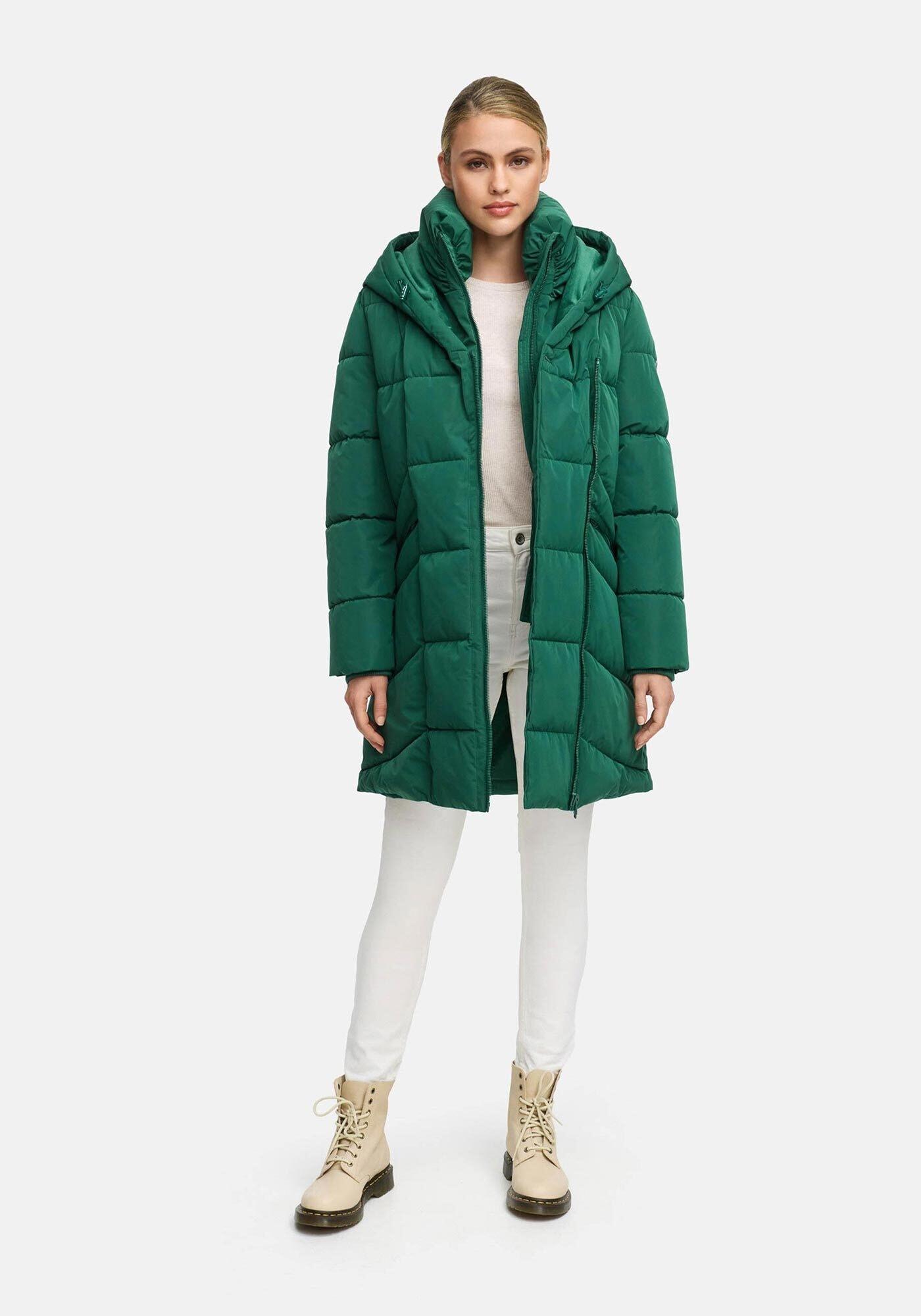 Winterjacke Marikoo "Virenaa", Damen, Gr. S, EvergrüN, Obermaterial: 100% Polyester. Futter: 95% Polyester, 5% Elasthan. Wattierung: 100% Polyester. ÄRmelfutter: 100% Polyester, Jacken Winterjacke, Mit Extra Hohem Kragen Und Warmem Fleecefutter