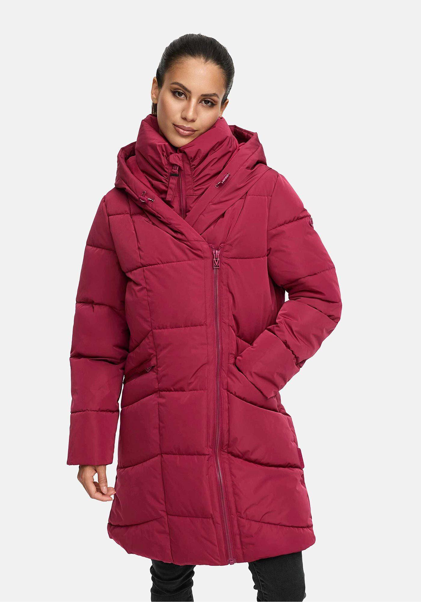 Winterjacke Marikoo "Virenaa", Damen, Gr. M, Berry Wine, Obermaterial: 100% Polyester. Futter: 95% Polyester, 5% Elasthan. Wattierung: 100% Polyester. ÄRmelfutter: 100% Polyester, Jacken Winterjacke, Mit Extra Hohem Kragen Und Warmem Fleecefutter