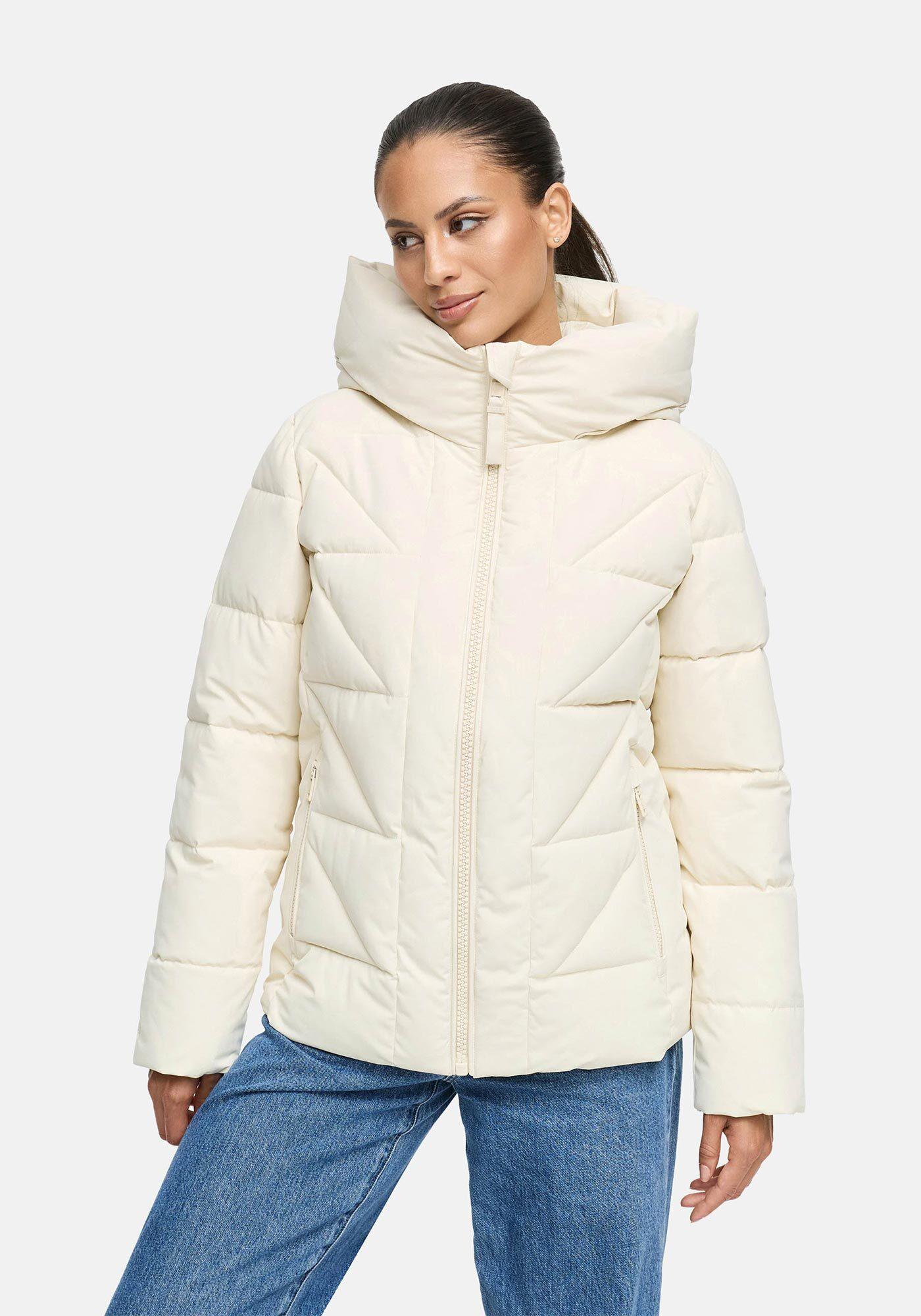 Winterjacke Marikoo "Kuschelnasee", Damen, Gr. M, Cream, Obermaterial: 100% Polyester. Futter: 100% Polyester. Wattierung: 100% Polyester. ÄRmelfutter: 100% Polyester, Jacken Winterjacke, Mit Extra Hohem Kragen Und Warmem Fleecefutter