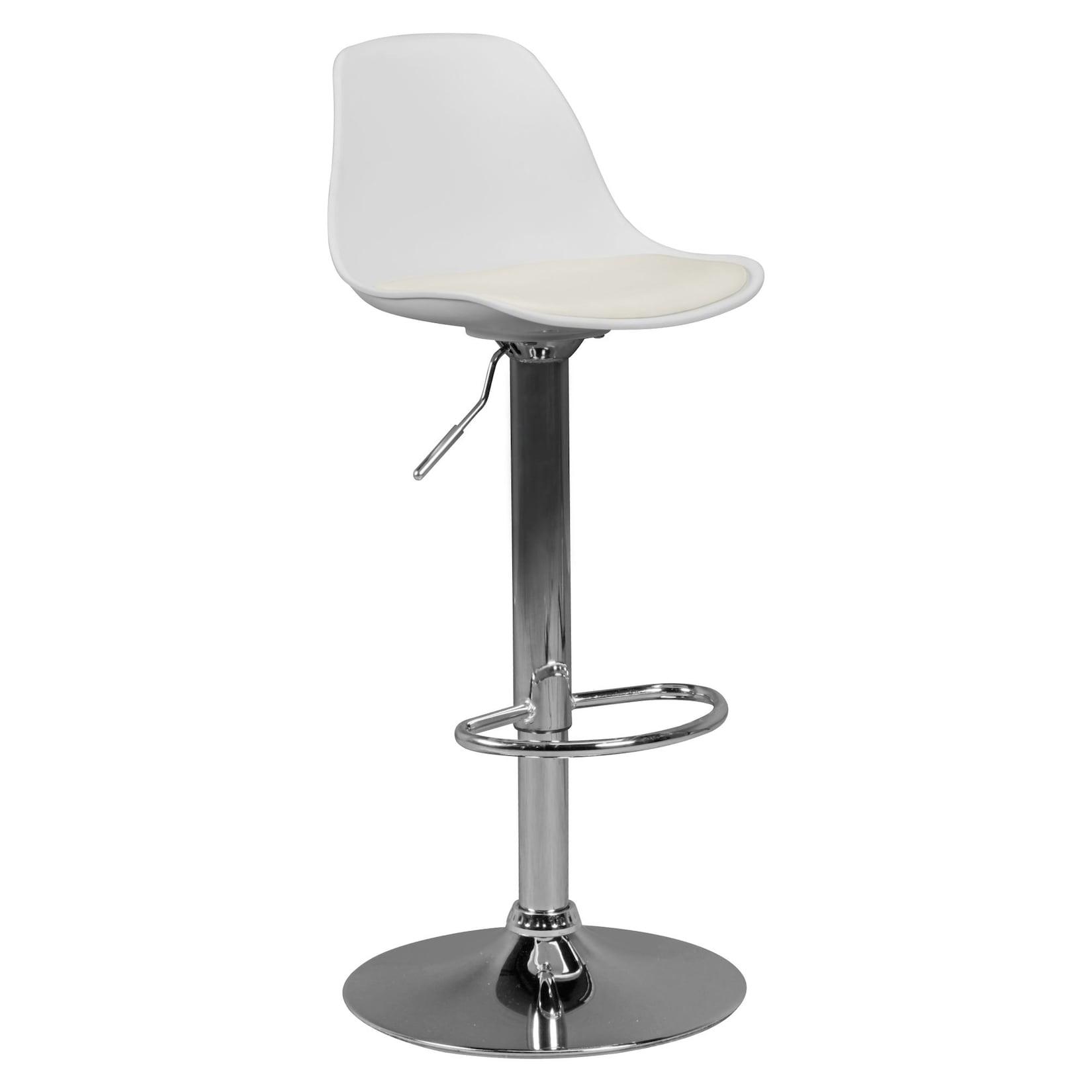 Kadima Design Barhocker Bern, Lederoptik, Verchromtes Gestell, 360° Drehbar, Max. 110 Kg Belastung