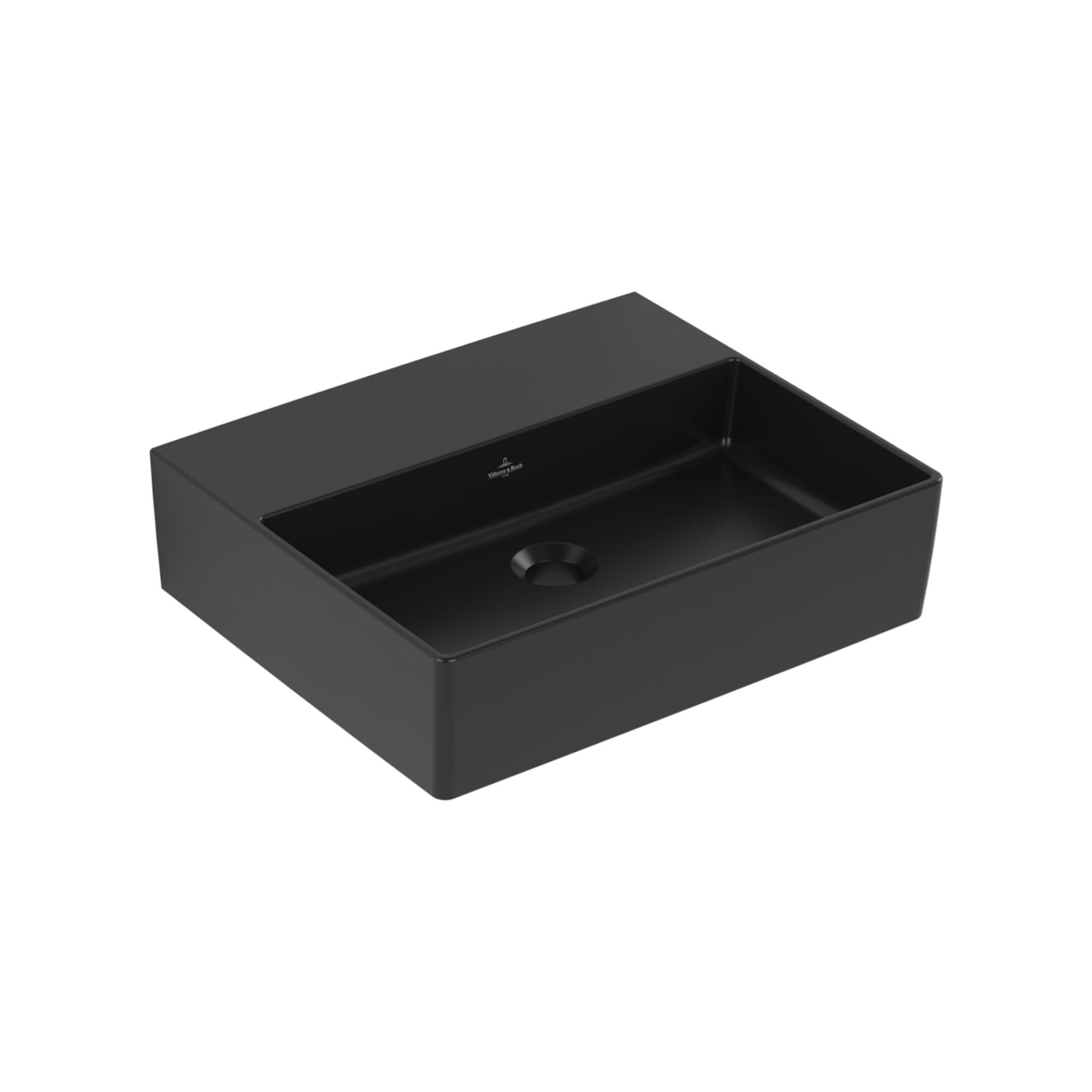 V&B Waschtisch Memento 2.0 50X42Cm, O. ÜBerlauf, Pure Black C-Plus ; Villeroy & Boch (4A2253R7)