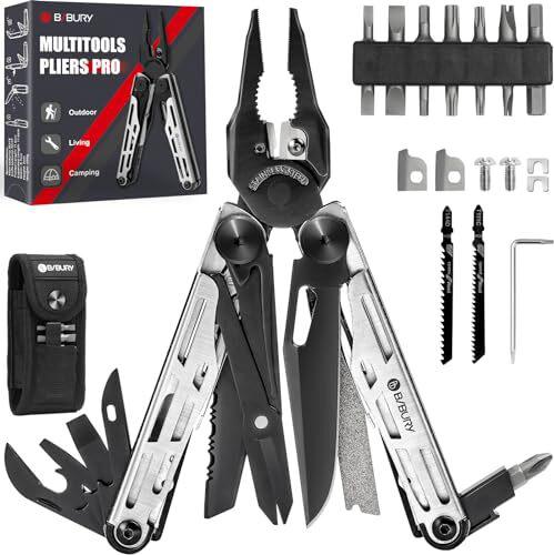 Regalo Uomo, Bibury Multitool, Multi-Tool Outdoor Pinze Pieghevoli Migliorate Forbici Cacciavite, Multitool In Acciaio Inox Custodia In Nylon, Noi