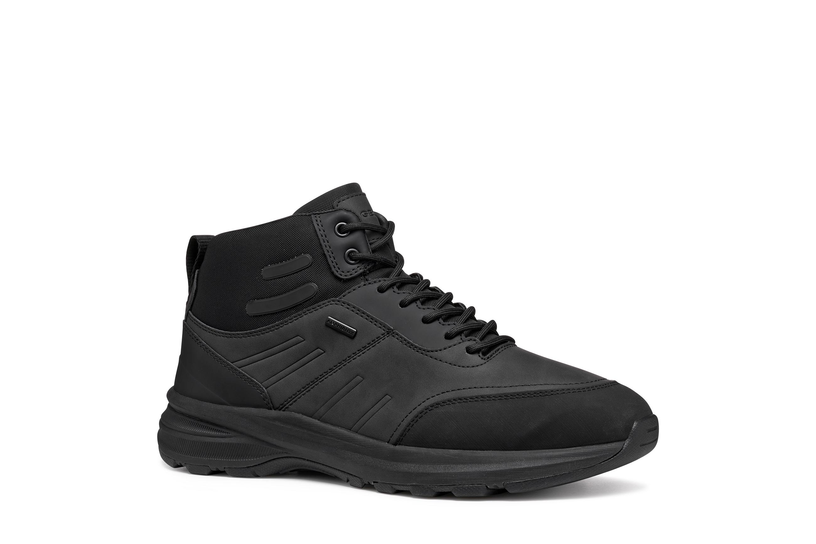 Winterboots Geox "U Senales B Abx", Herren, Gr. 42, Schwarz, Synthetik, Textil, Unifarben, Schuhe Winterboots, SchnüRboots, Outdoorboots Mit Tex-Membran