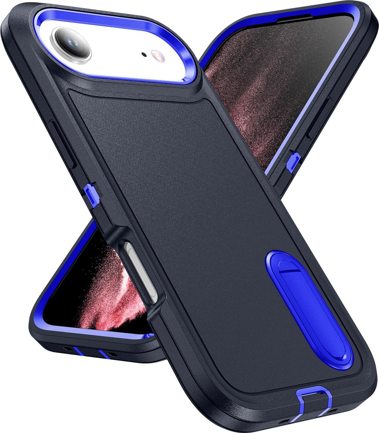 Custodia Per Iphone Air Hybrid Custodia Protettiva Antiurto A Tre Strati Con Supporto Blu Scuro