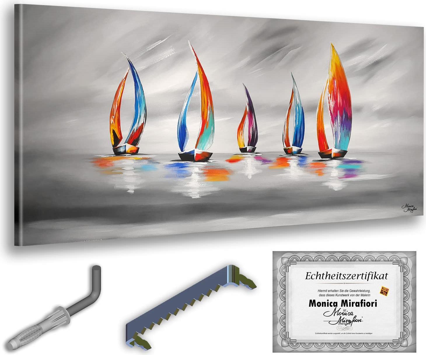 Monica Mirafiori I 100% Dipinto A Mano I Quadro "Sotto Vela"" 140X70Cm | Quadro Dipinto A Mano | Quadro Acrilico | Quadro Acrilico Molto Grande I Arte Moderna I Quadri D'arte"