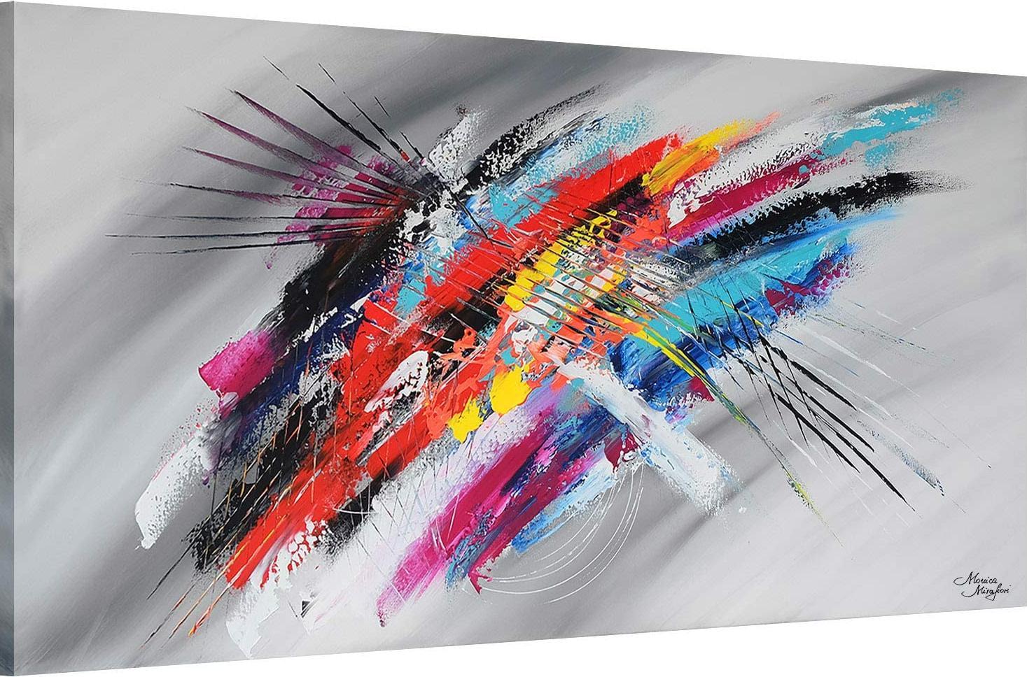 Monica Mirafiori I 100% Dipinto A Mano I Quadro "Multicolor"" 140X70Cm | Quadro Dipinto A Mano | Quadro Acrilico | Quadro Acrilico Molto Grande I Quadri D'arte Moderna I Quadri D'arte"
