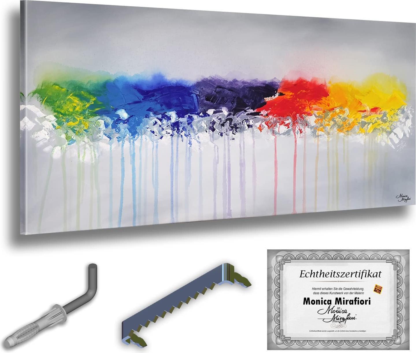Monica Mirafiori I 100% Dipinto A Mano I Quadro "Astrazione Arcobaleno"" 120X60Cm | Quadro Dipinto A Mano | Quadro Acrilico | Quadro Acrilico Molto Grande I Arte Moderna I Quadri D'arte"