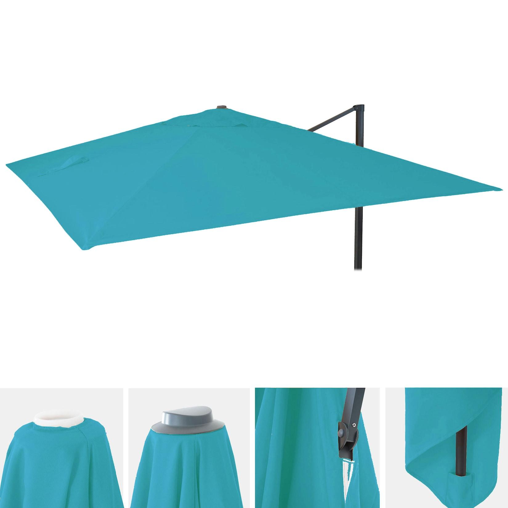Ersatz-Bezug FüR Luxus-Ampelschirm MCW-A96, Sonnenschirmbezug, 3,5X3,5M (Ø4,95M) Polyester 4Kg ~ TüRkis