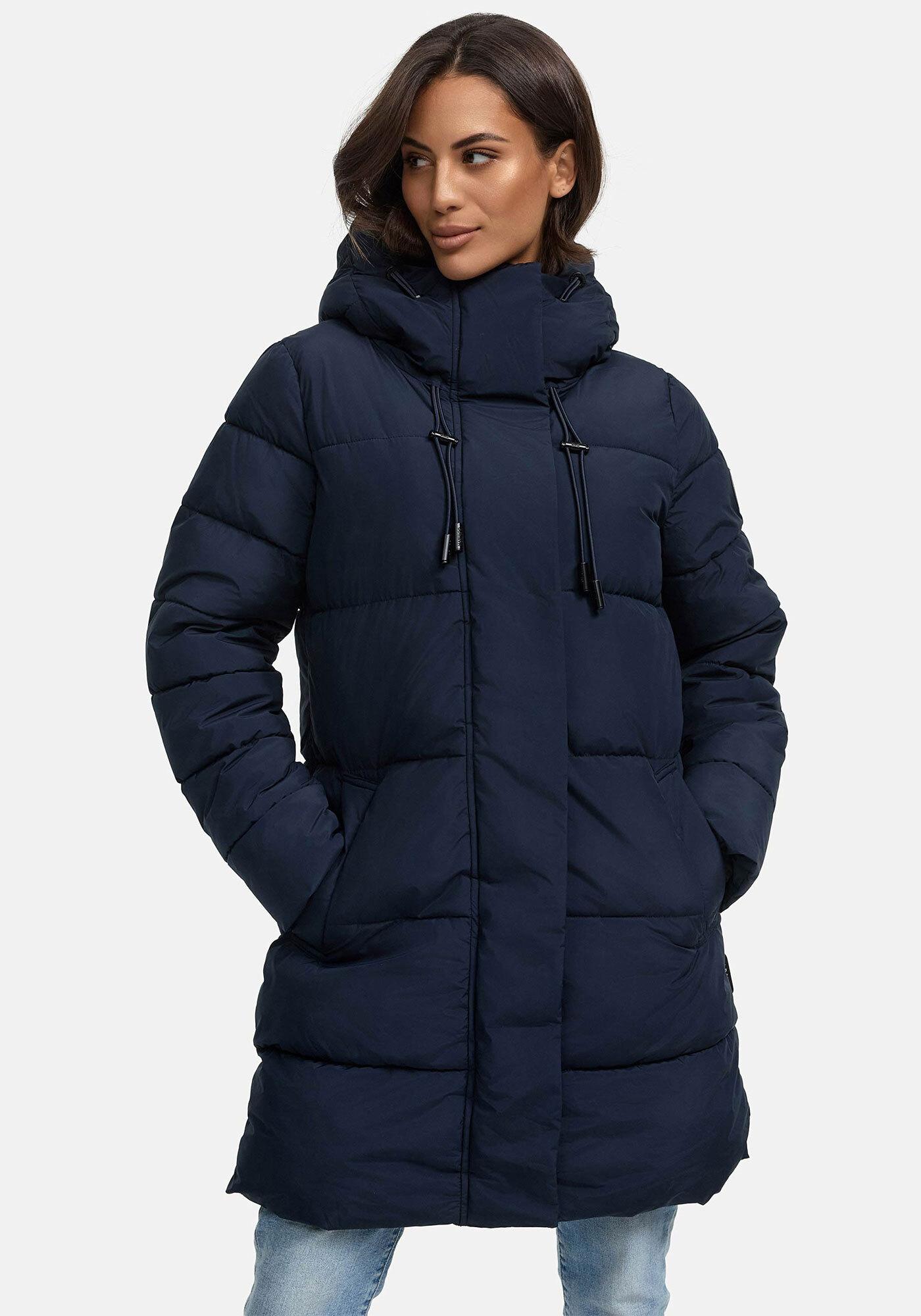 Winterjacke Marikoo "Kaituu Xvi", Damen, Gr. 4XL, Blau (Navy), Obermaterial: 100% Polyester. Innenseite: 100% Polyester. Futter: 100% Polyester. Wattierung: 100% Polyester, Jacken Winterjacke, Mit GroßEr Kapuze