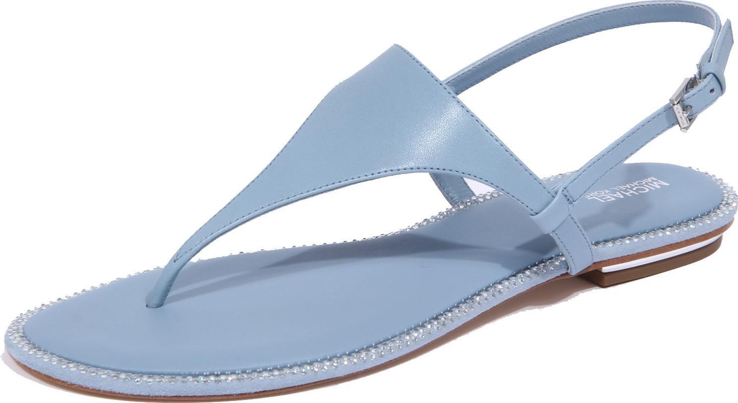 0834J Infradito Donna Light Blue Michael Kors Swarovski Flip Flops Woman