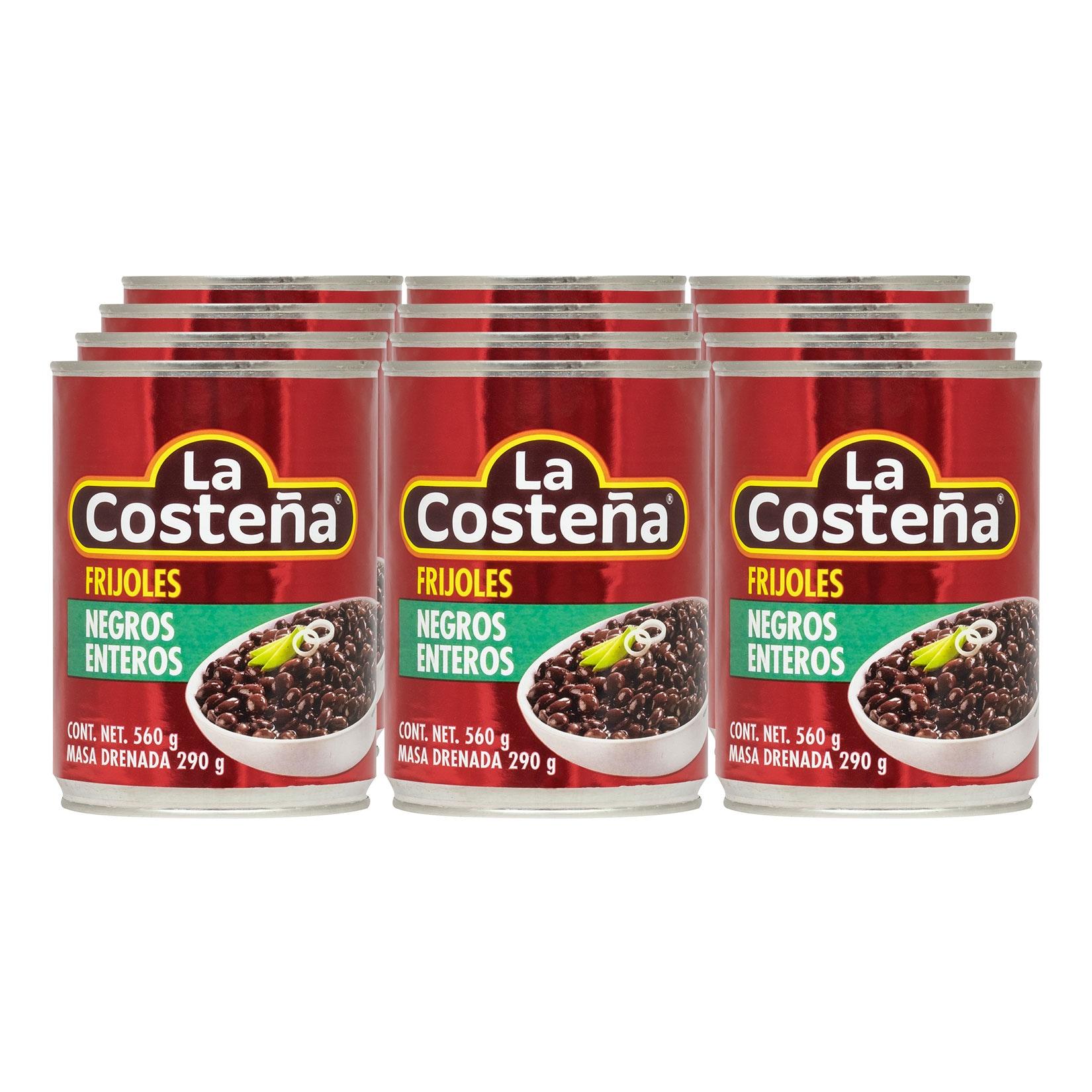 La Costena schwarze Bohnen ganz 560 g, 12er Pack