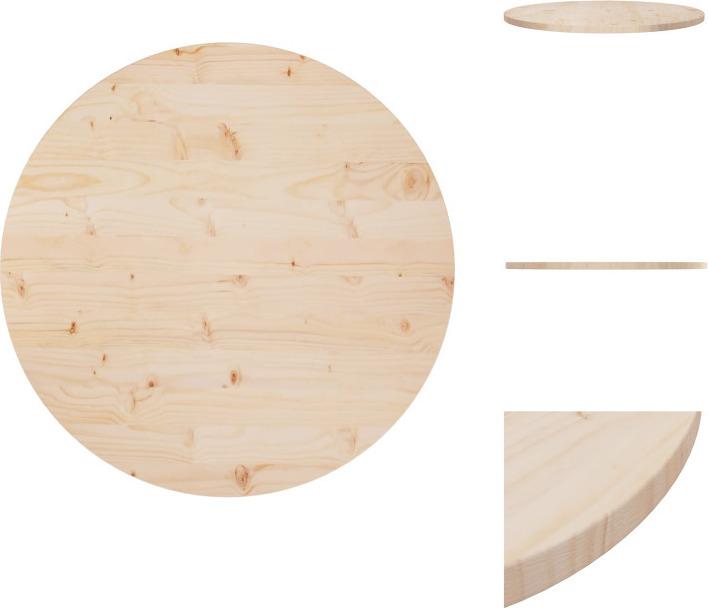 Vidaxl Piano Da Tavolo Ø80X2,5 Cm In Legno Di Pino Massiccio - Piani Da Tavolo