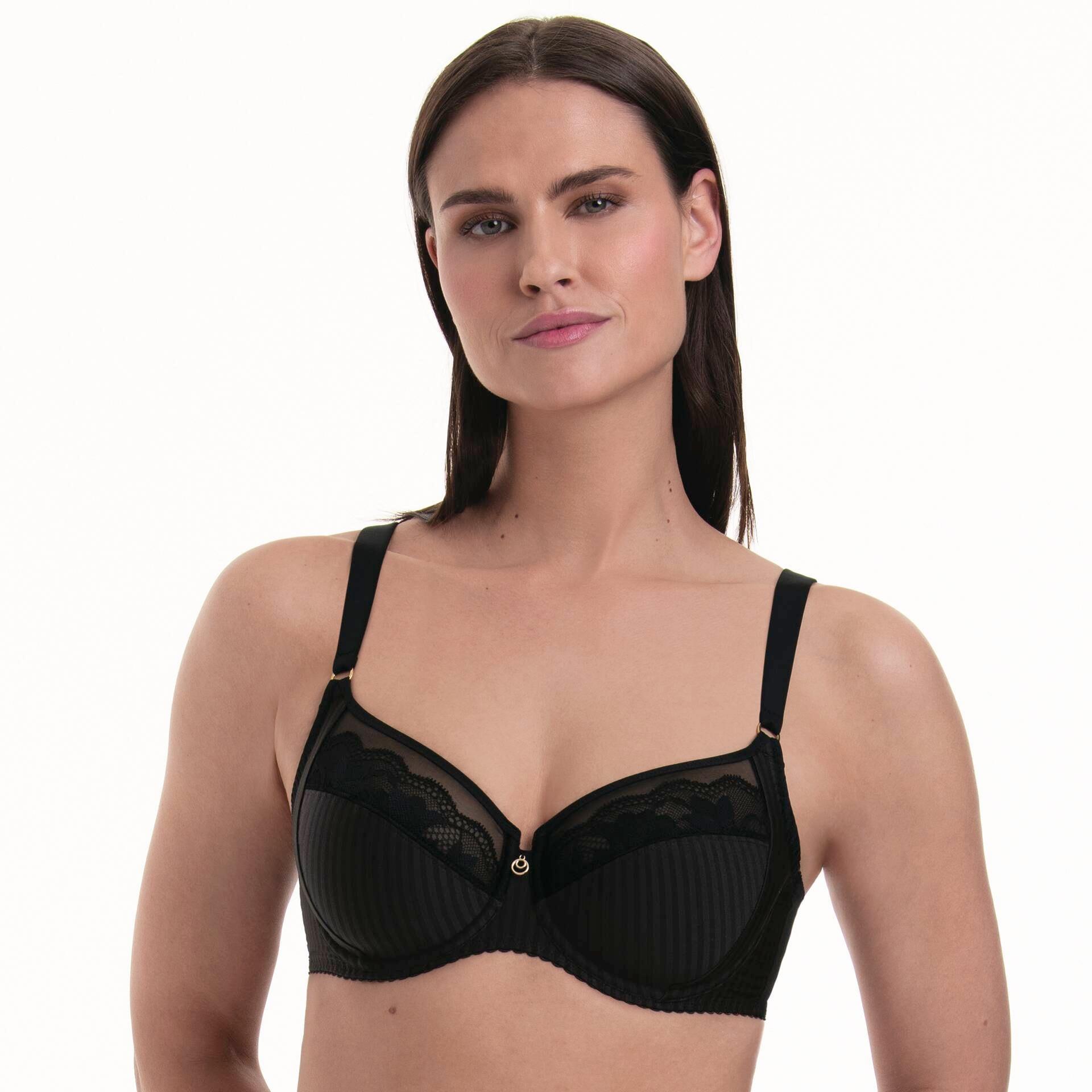BüGel-Bh Rosa Faia "Sita", Damen, Gr. 90, Cup D, Schwarz, Obermaterial: 77% Polyamid, 23% Elasthan, Bhs BüGel-Bh, Feminin, Stilvoll, Elastisch, Mit Spitze, Mit BüGel, Dreiteiliges Cup