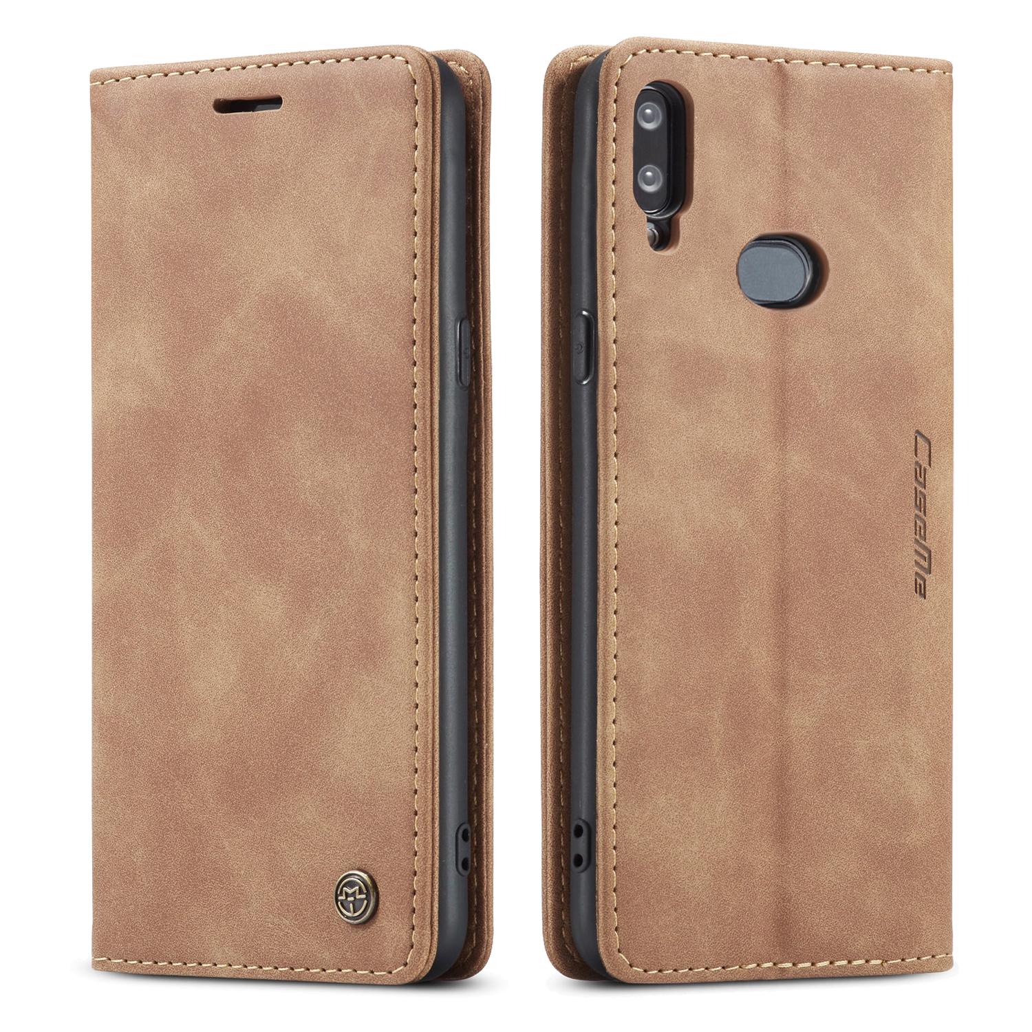 Custodia Galaxy A10S, Custodia Retrò In Finto Cuoio, Tasche Per Carte, Chiusura Magnetica, Custodia Con Funzione Stand Per Samsung Galaxy A10S Marrone