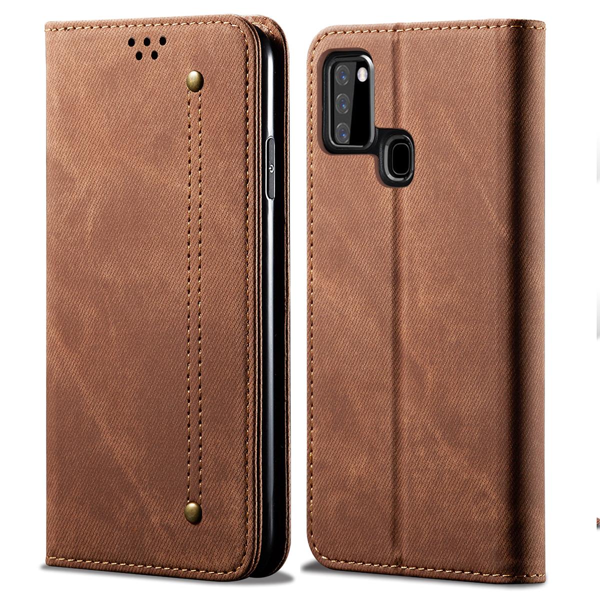 Custodia Galaxy A21S, Custodia In Pelle Con Chiusura Magnetica E Funzione Stand Per Samsung Galaxy A21S Samsung Galaxy A21S Marrone