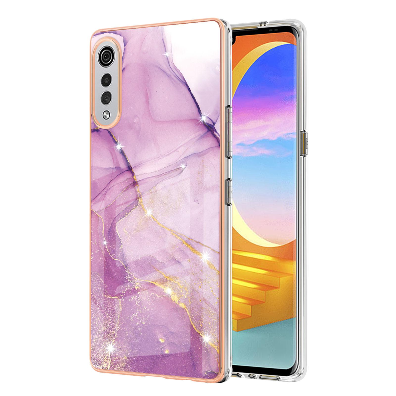 Custodia Per Lg Velvet 5G, Sottile Marmo Antiurto Morbido Tpu Paraurti Rosa