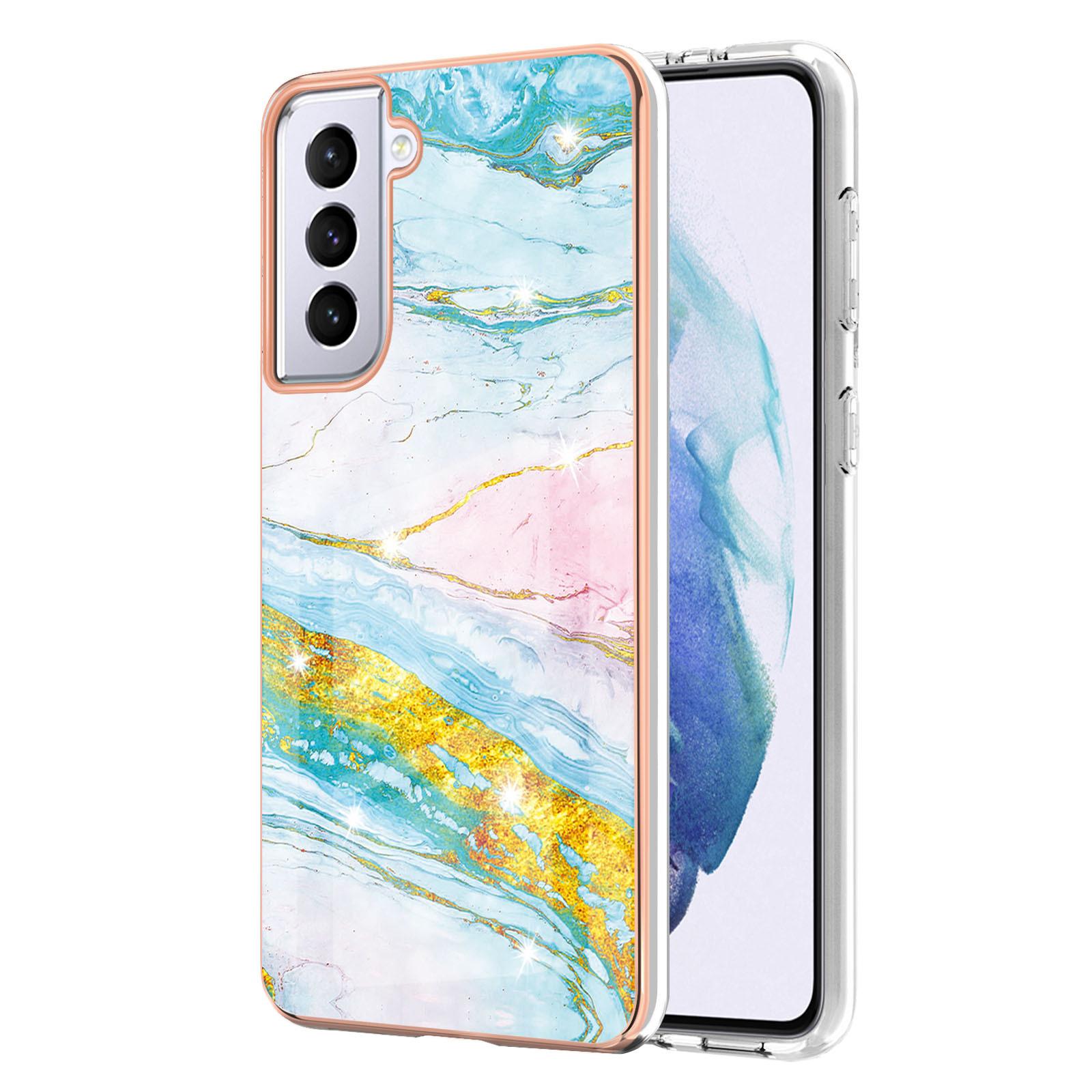 Custodia Per Samsung Galaxy S21 5G, Sottile Marmo Antiurto Custodia Morbida Tpu Paraurti Oro