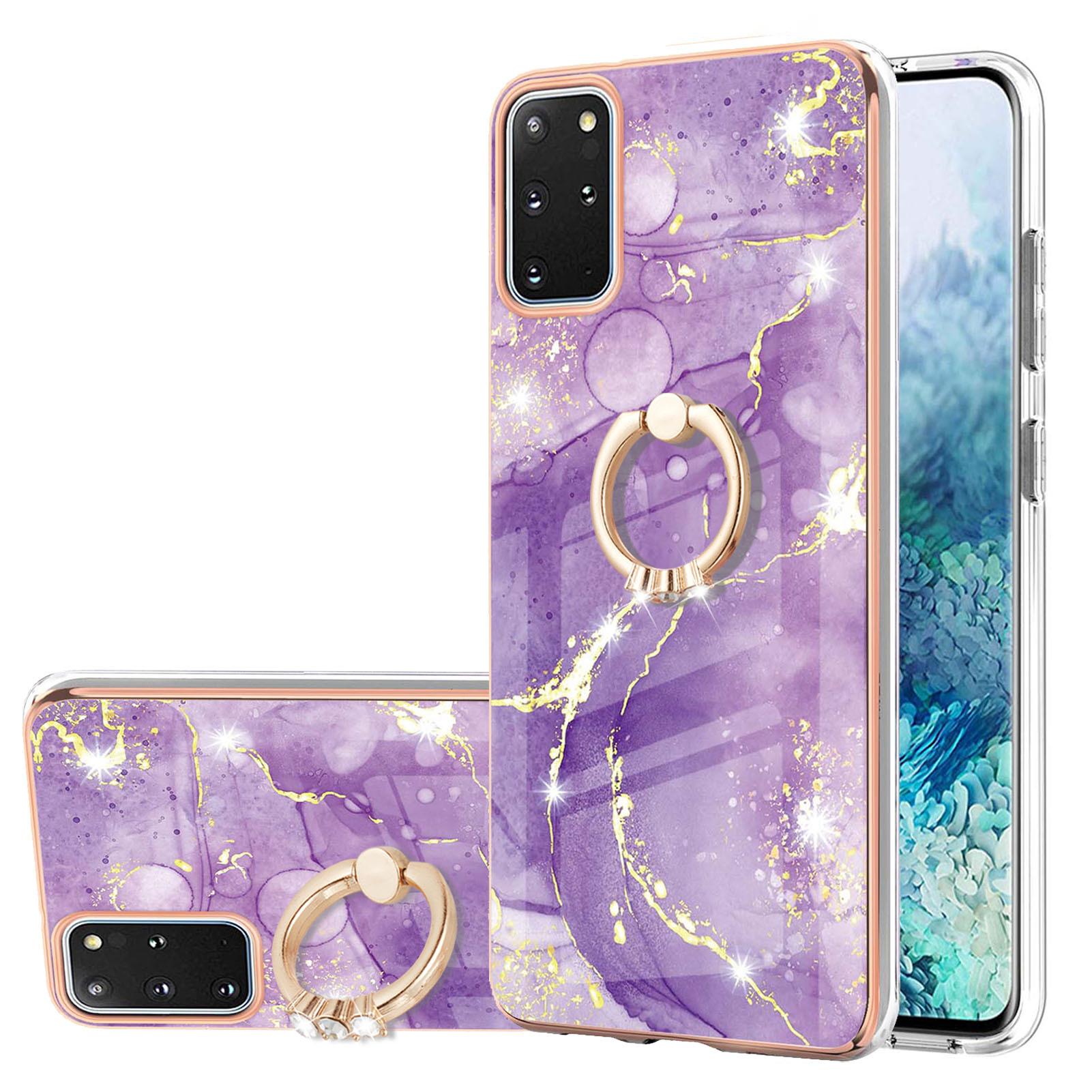 Custodia Marble Per Samsung Galaxy S20 Plus, Custodia Protettiva In Silicone Tpu Con Supporto Ad Anello Colorato