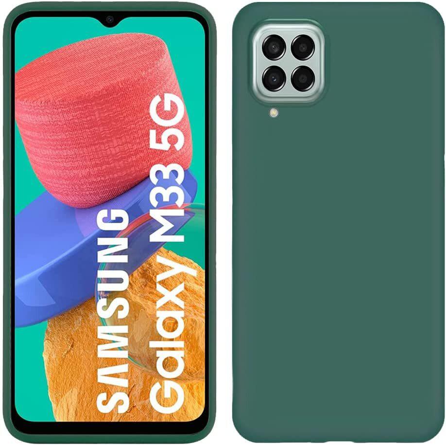 Custodia Per Samsung Galaxy M33 5G, Custodia Protettiva In Silicone Morbido In Gomma Liquida Verde Notte