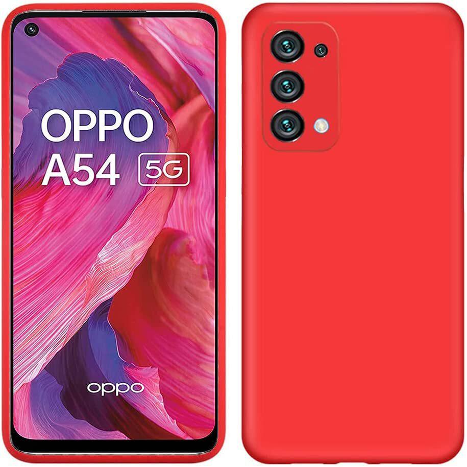 Custodia Per Oppo A54 5G, Custodia Protettiva In Silicone Morbido In Gomma Liquida Rossa