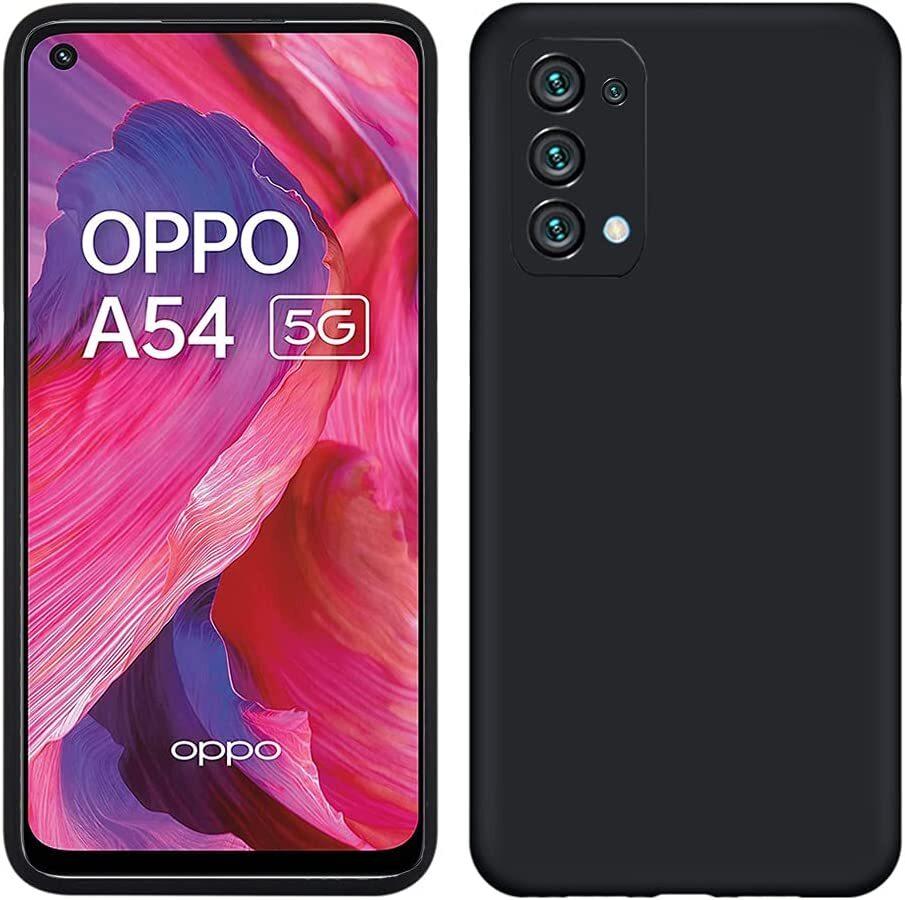 Custodia Per Oppo A54 5G, Custodia Protettiva In Silicone Morbido In Gomma Liquida Nero