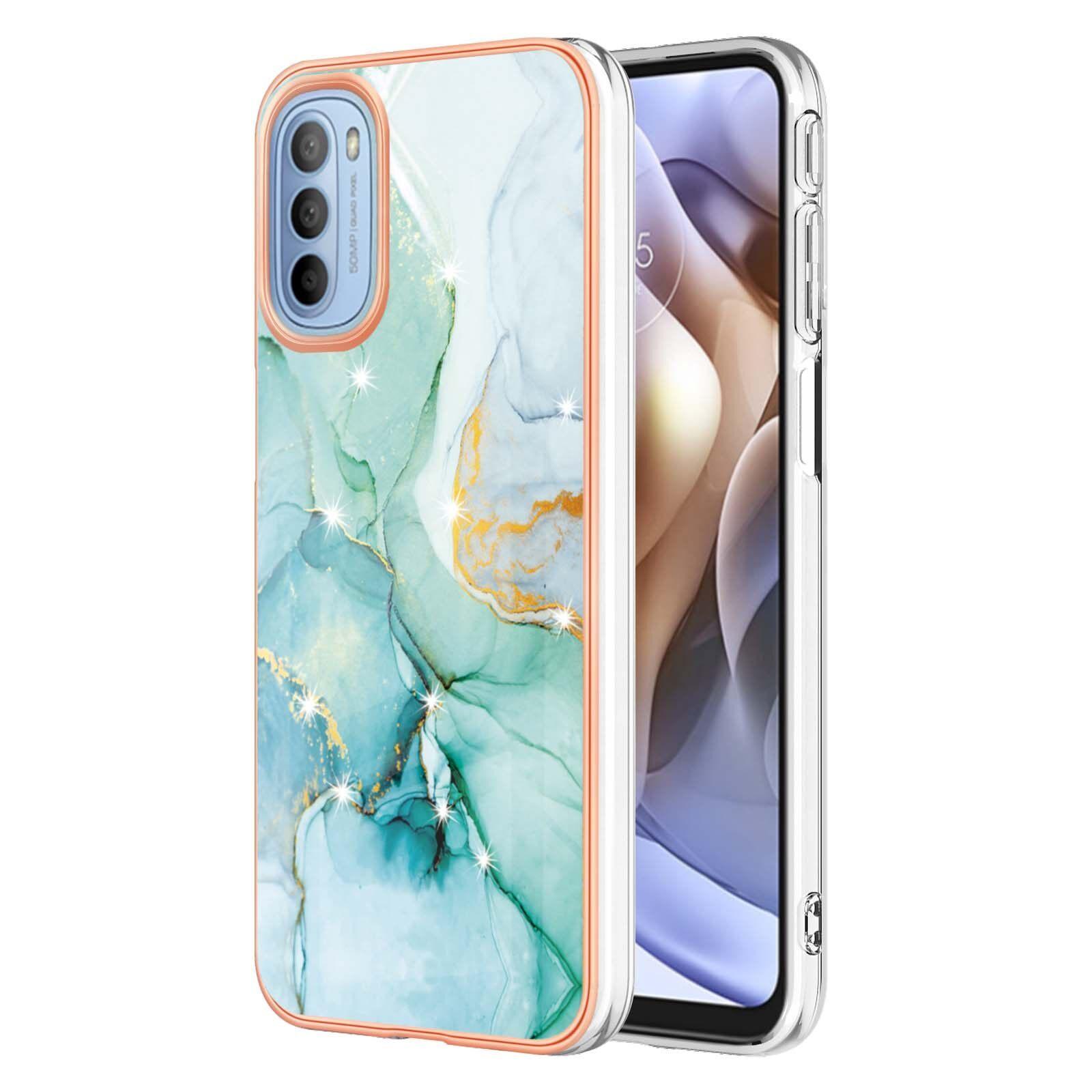 Custodia Per Motorola Moto G31 / G41, Sottile Marmo Antiurto Morbido Tpu Paraurti Verde
