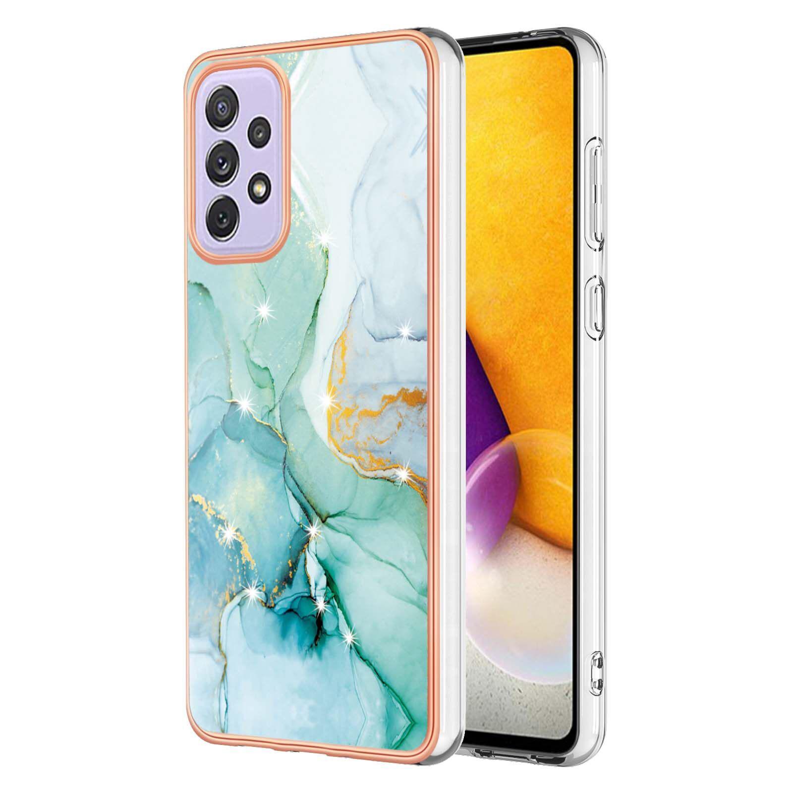 Custodia Per Samsung Galaxy A13 4G, Sottile Marmo Antiurto Morbido Tpu Paraurti Verde