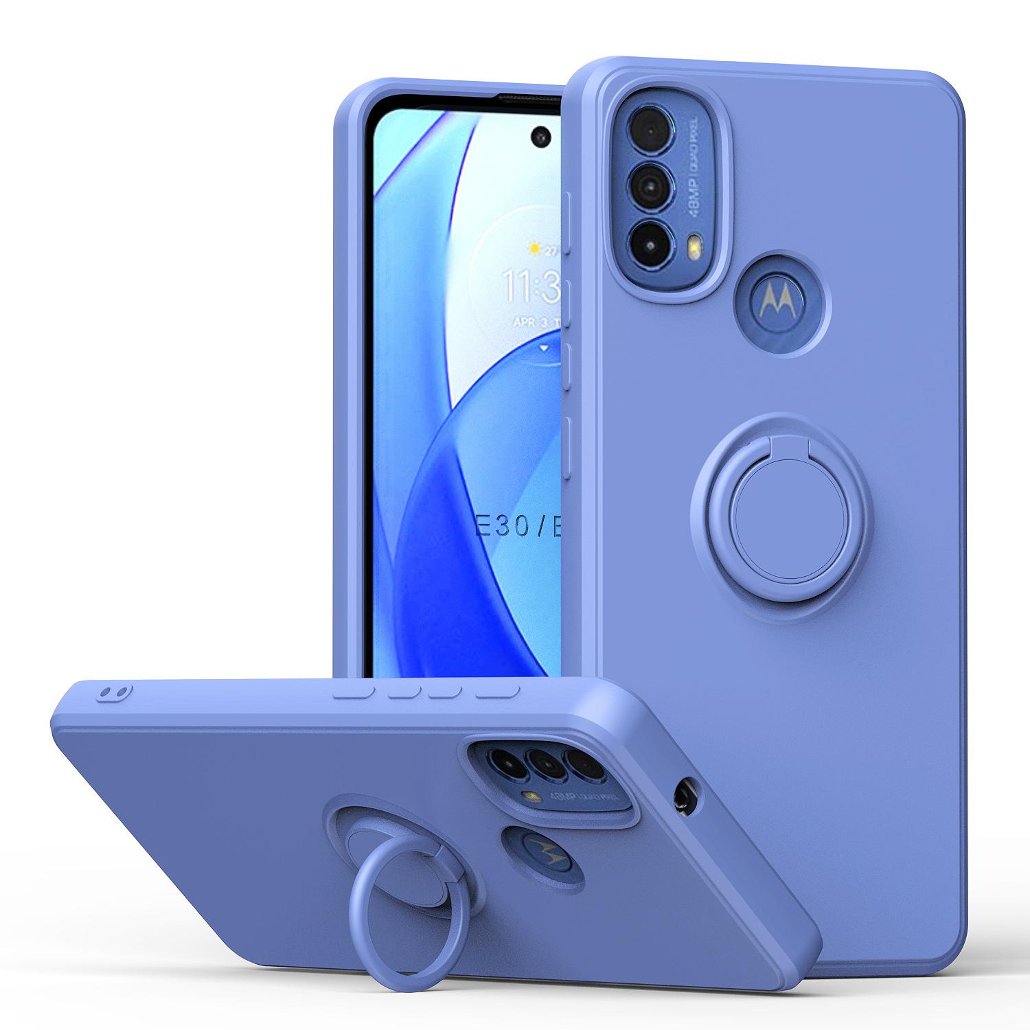 Moto E20 / E30 / E40 Custodia, Con Supporto Ad Anello E Supporto, Resistente Ai Graffi, Custodia In Silicone Morbido Per Motorola Moto E20 / E30 / E40 Purple