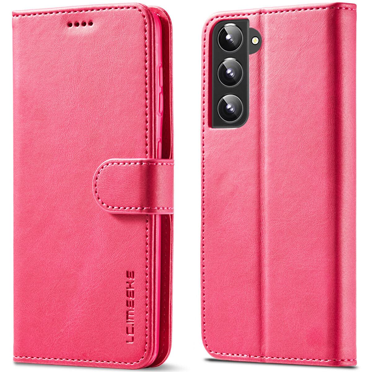 Custodia Per Samsung Galaxy S23 Custodia Flip In Pelle Con Chiusura Magnetica E Supporto, Custodia Protettiva Rosa Caldo