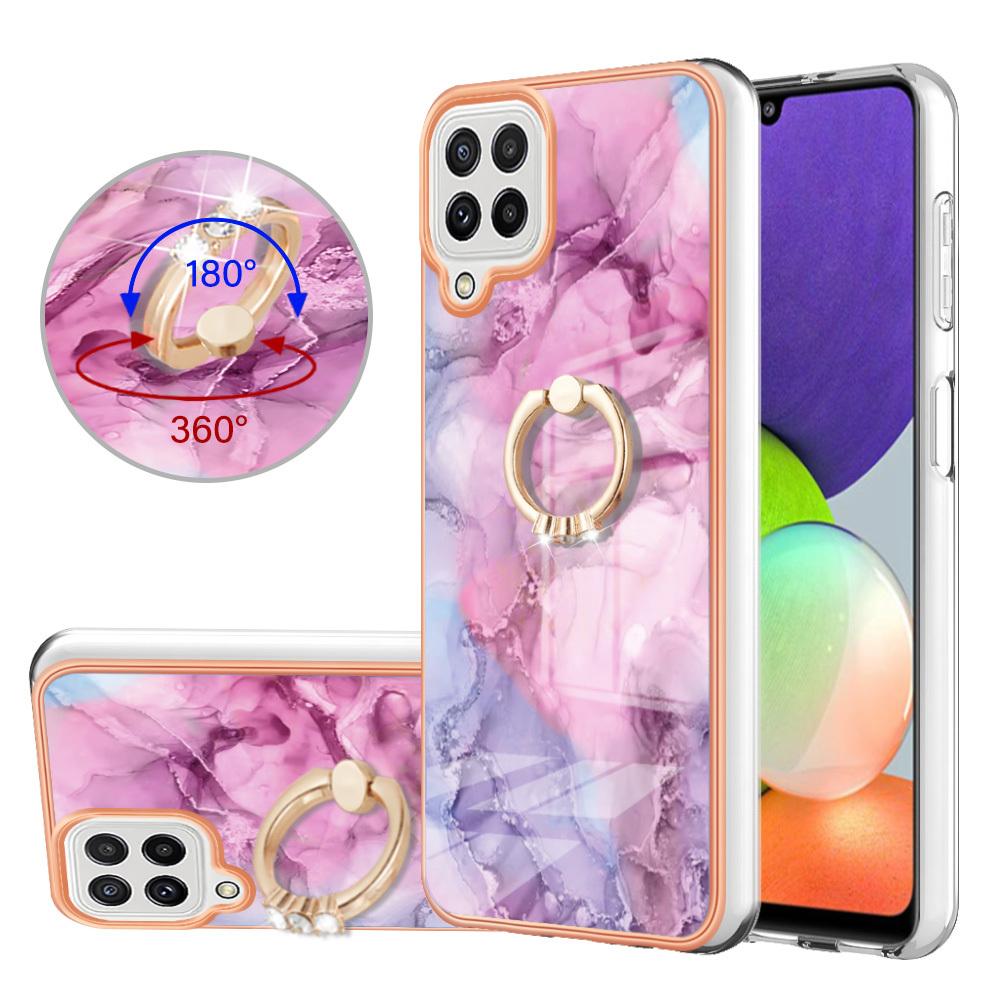 Custodia Per Samsung Galaxy A22 4G, Custodia Protettiva In Silicone Tpu A Fantasia Con Supporto Ad Anello Rosa