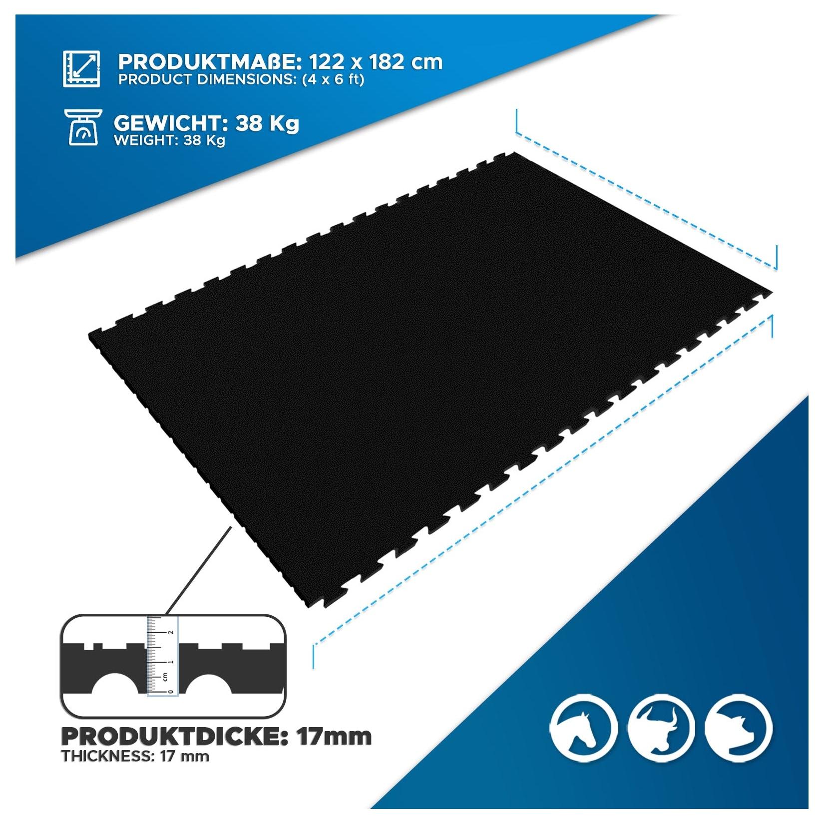 etm Puzzle-Stallmatte aus Gummi Pontiac Stallboden 122 x 182 cm