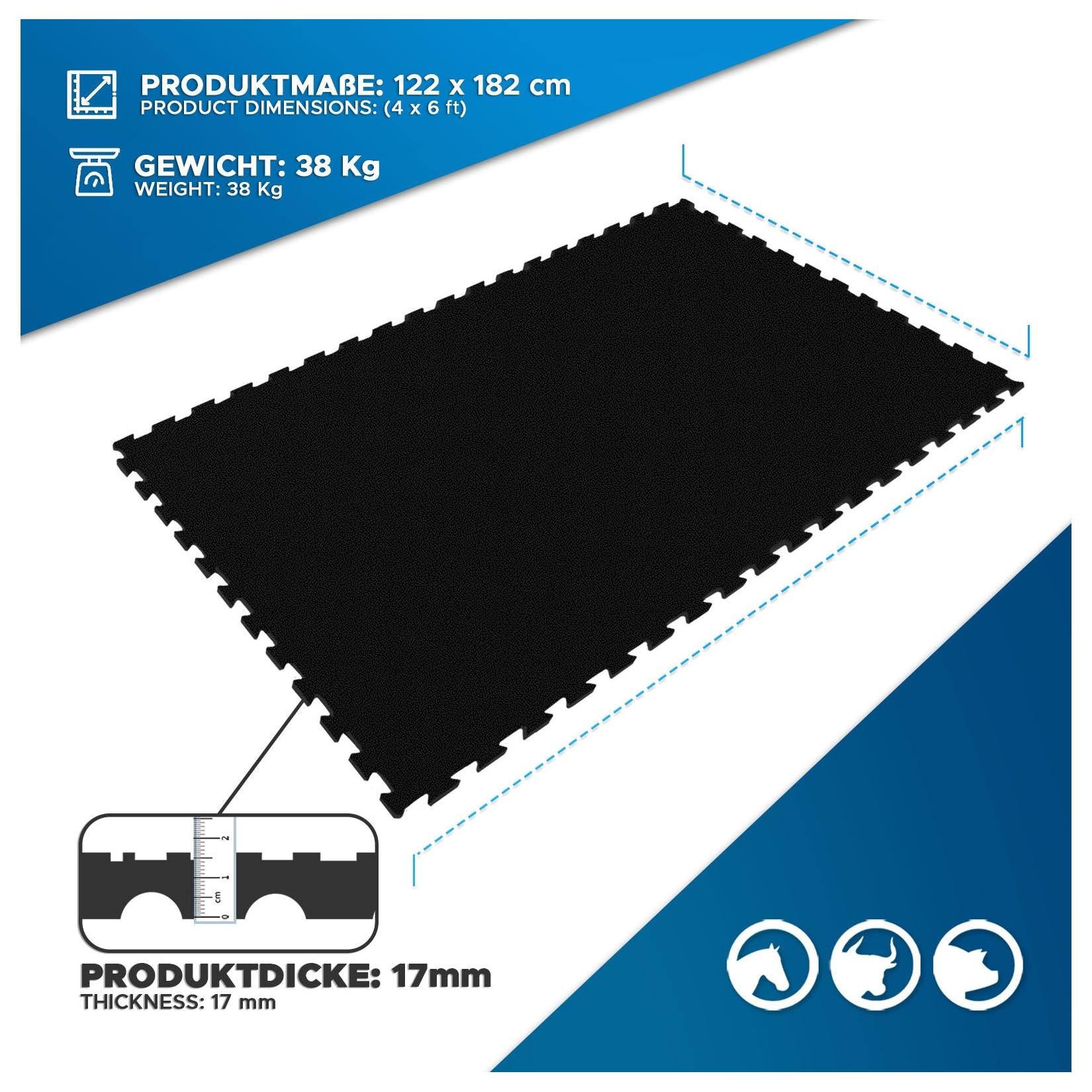 etm Puzzle-Stallmatte aus Gummi Pontiac Stallboden 120 x 180 cm